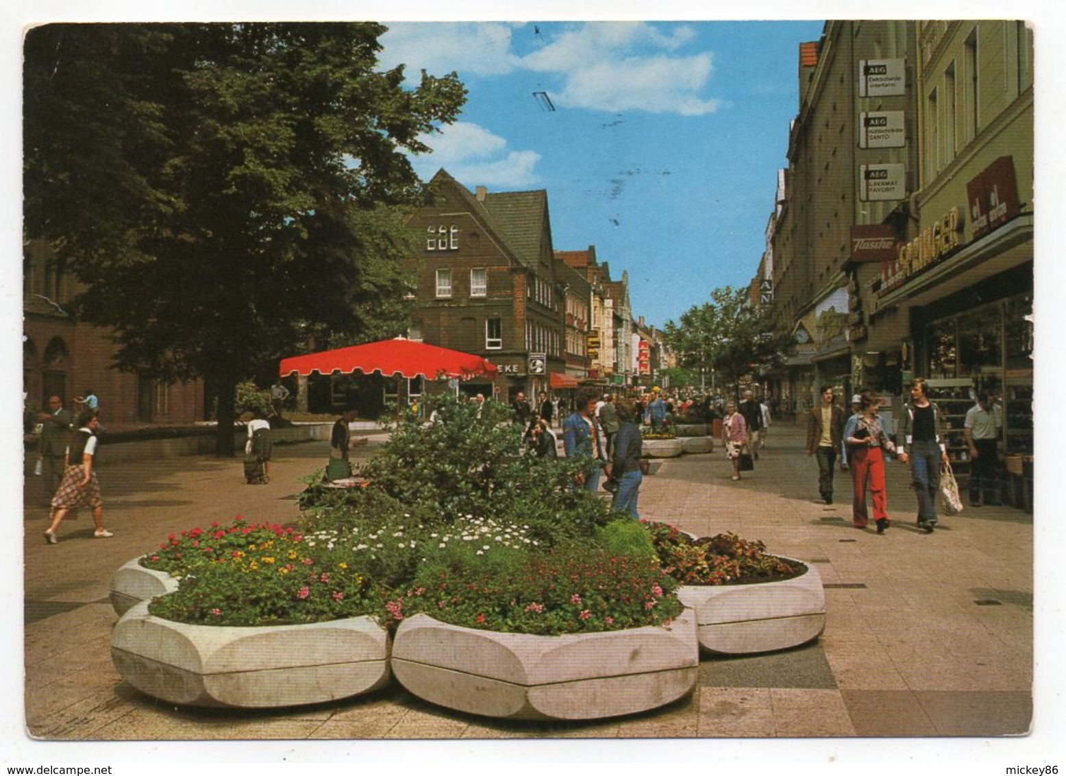 Allemagne --HERNE 2  WANNE-EICKEL--Hauptstrasse -rue Piétonne (animée) ....timbre ...cachet .. ....à Saisir - Herne