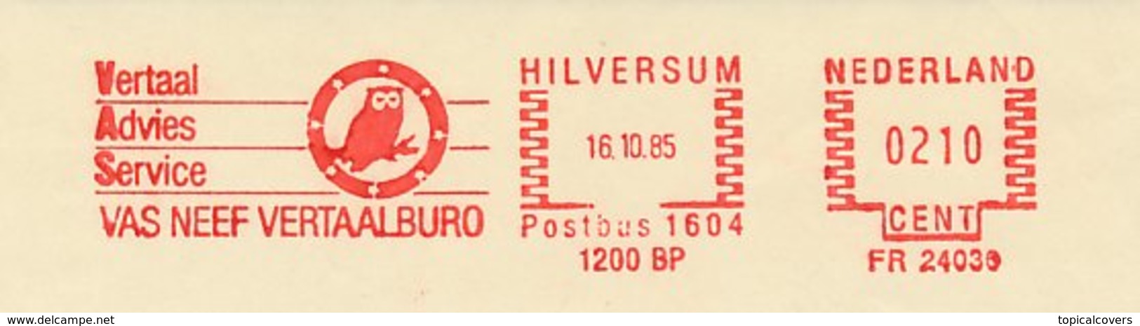 Meter Cut Netherlands 1985 Bird - Owl - Other & Unclassified