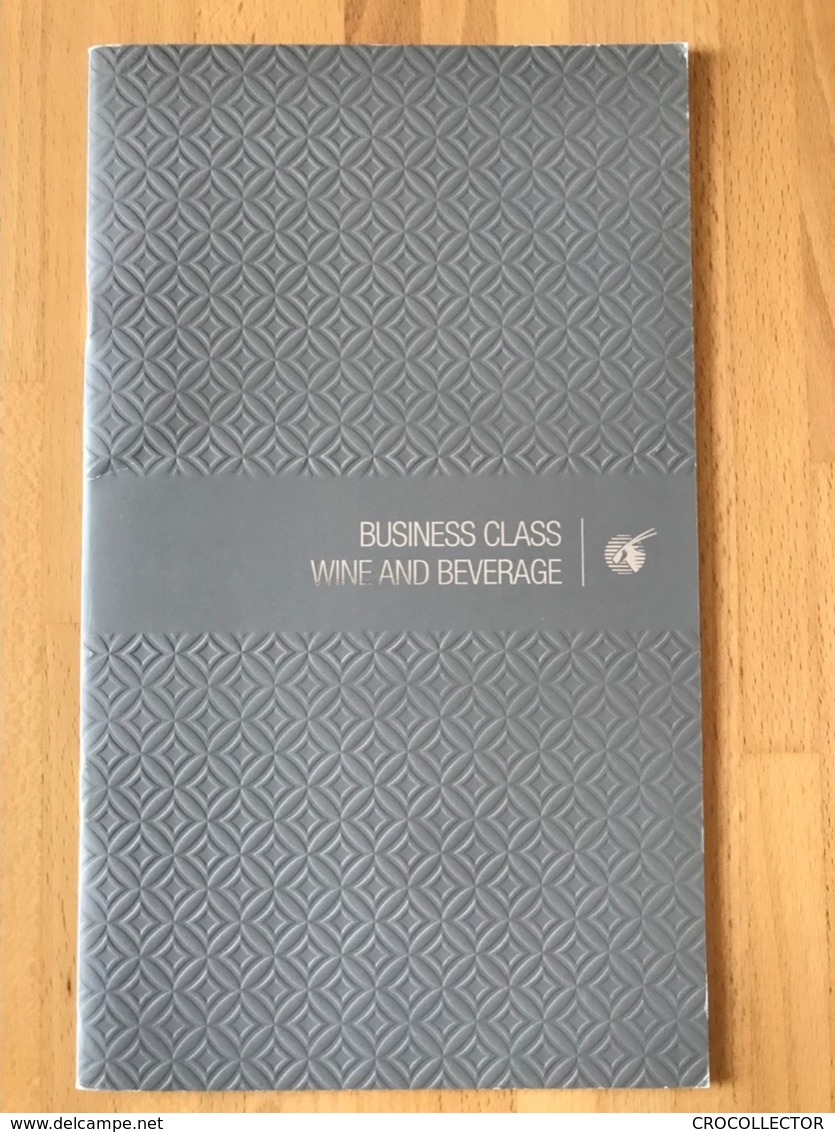 QATAR AIRWAYS BUSINESS CLASS WINE AND BEVERAGE MENU BC -DEC 2016 - Menükarten