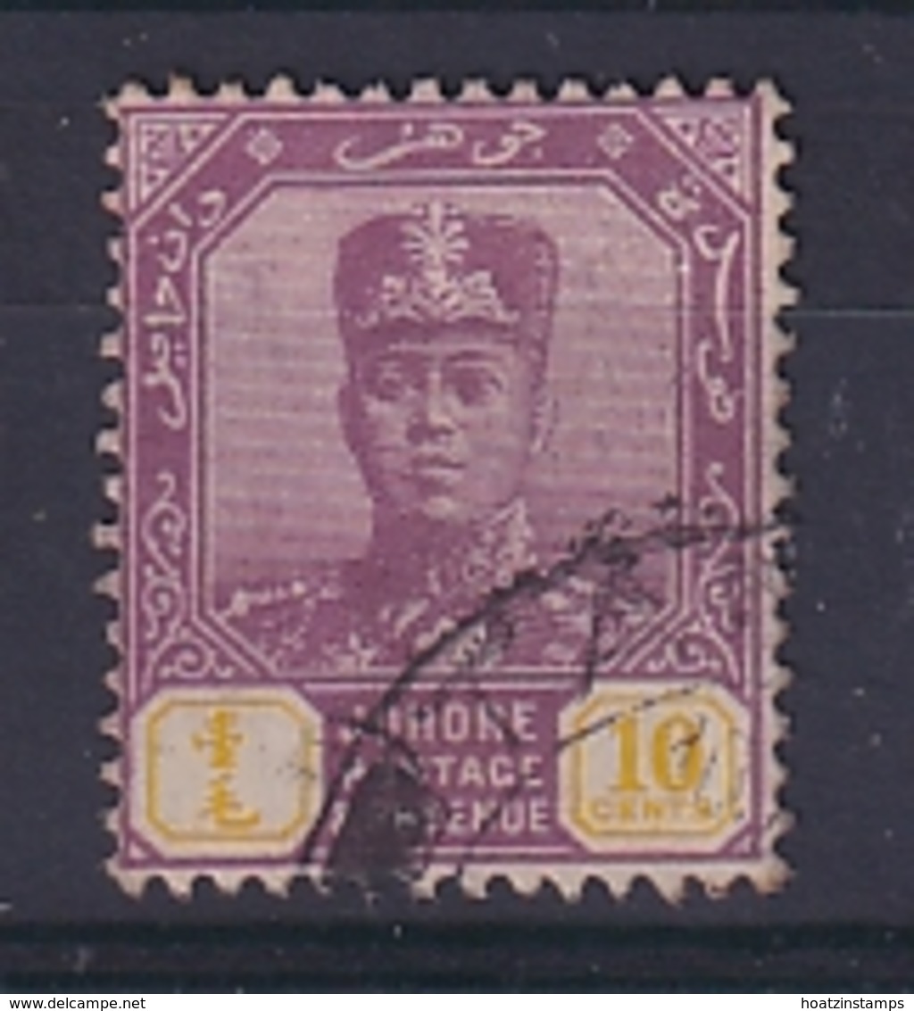 Malaya - Johore: 1922/41   Sultan Ibrahim    SG112    10c  Dull Purple & Yellow   Used - Johore