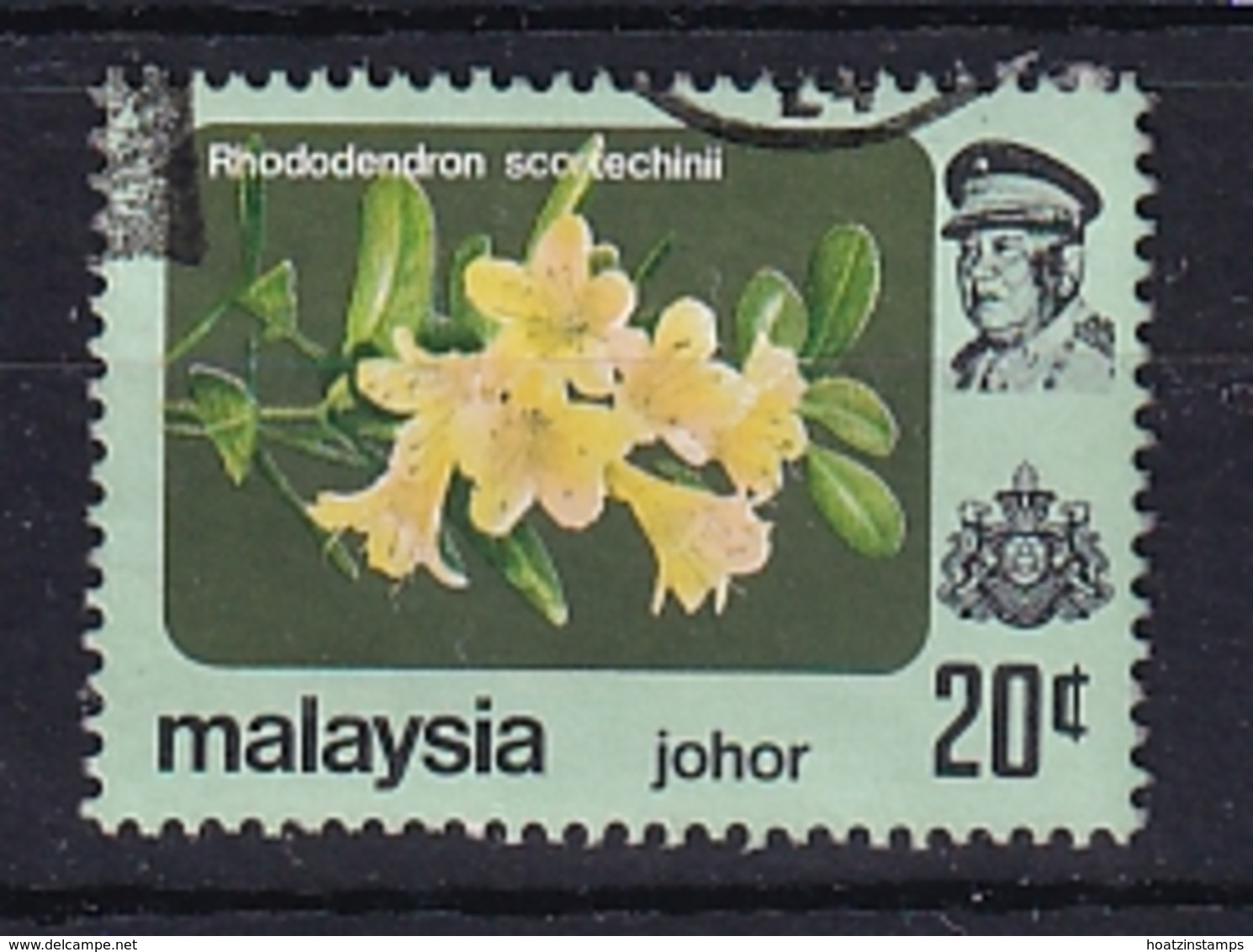Malaya - Johore: 1983/85   Flowers    SG200a   20c   [bronze-green Background][no Wmk]   Used - Johore