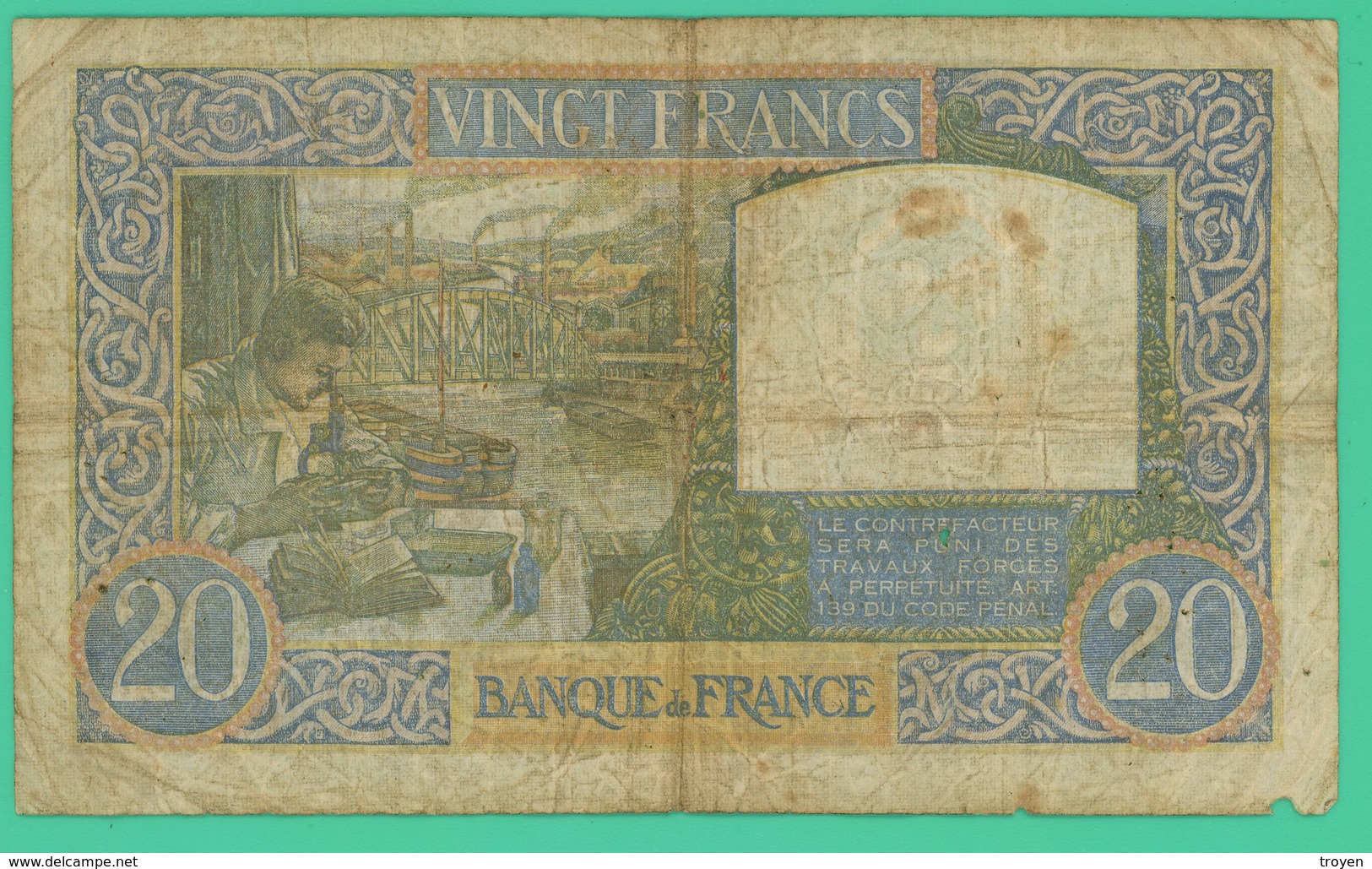 20 Francs - France -  Science Et Travail -  EK.20=2=1941.  N° M.2842/275 - TB - 20 F 1939-1942 ''Science Et Travail''