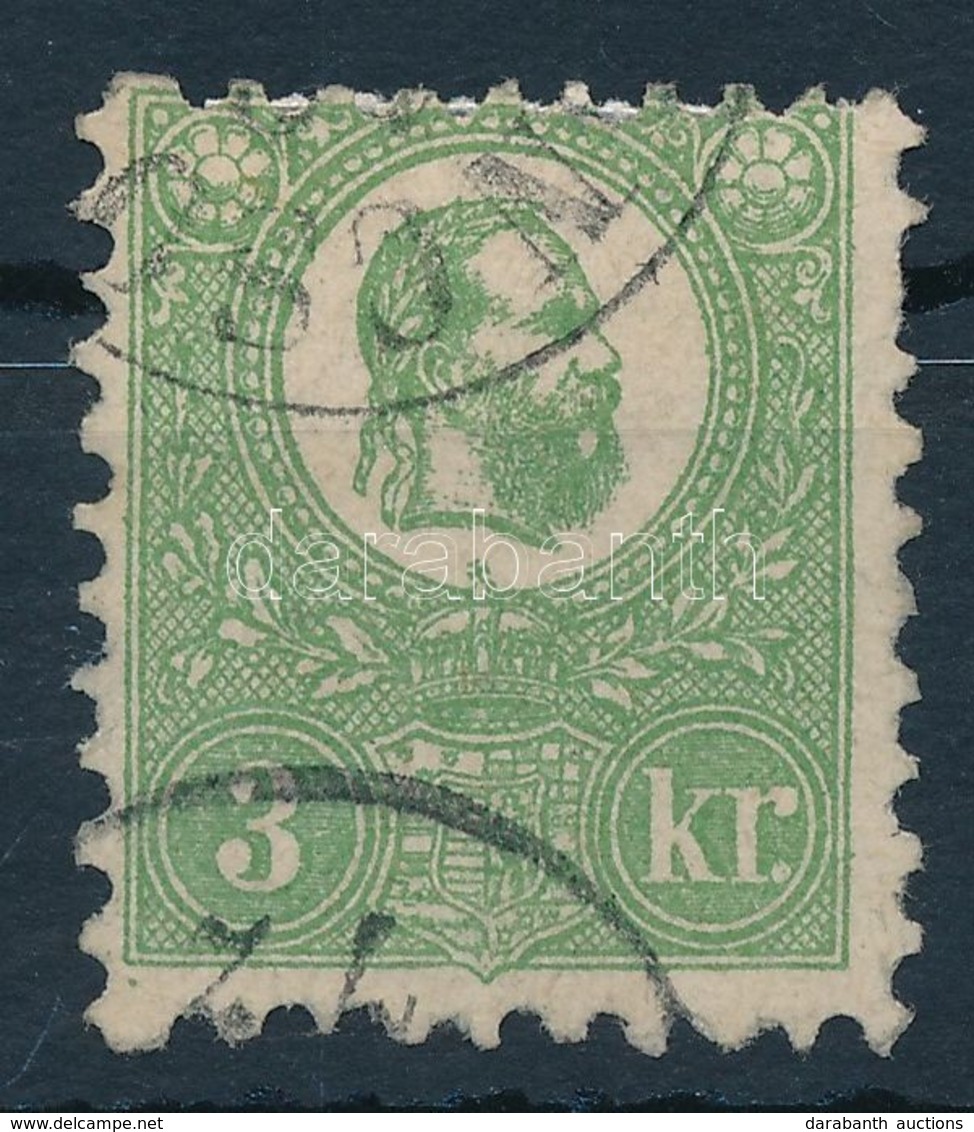 O 1871 Kőnyomat 3kr VI. Tipusú Bélyeg (140.000) (foghiány / Missing Perf.) - Autres & Non Classés