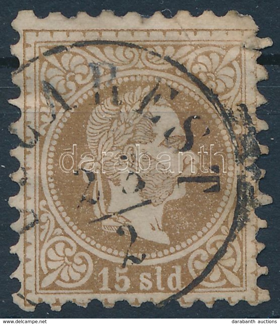 O 1867 Magyar Posta Romániában 15sld "(BUC)AREST" (44.000) (sarokhiba / Corner Fault) - Autres & Non Classés