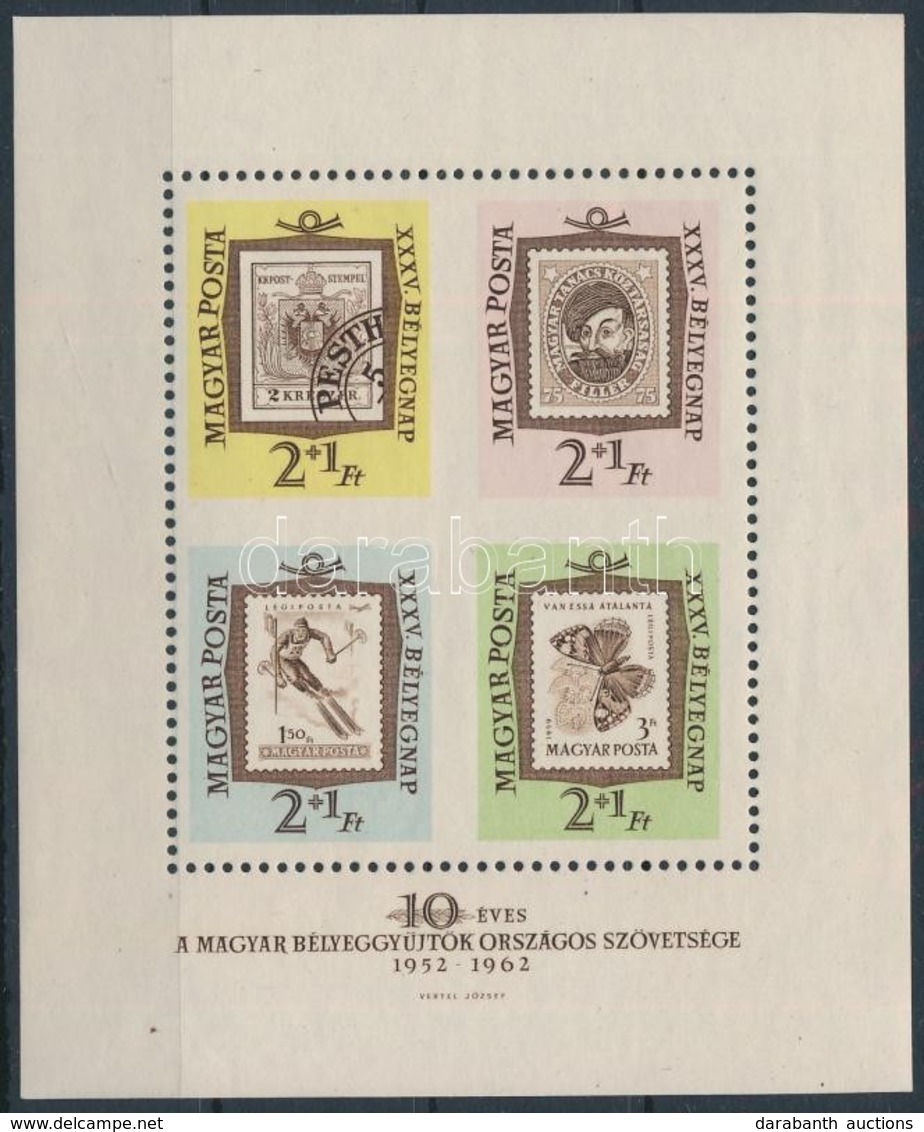 ** 1962 Bélyegnap Ajándék Blokk Középen Vágott (20.000) / Present Of The Post, Imperforate Middle Part - Autres & Non Classés