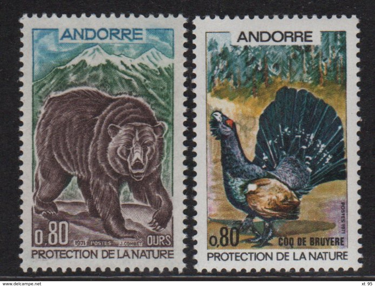 Andorre - N°210-211 - Ours - Coq De Bruyere - ** Neufs Sans Charniere - Cote 10.40€ - Neufs