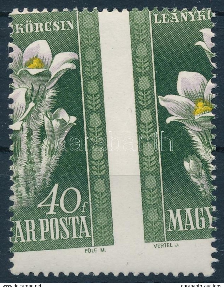 ** 1950 Virág (I.) 40f Látványos Elfogazással - Autres & Non Classés