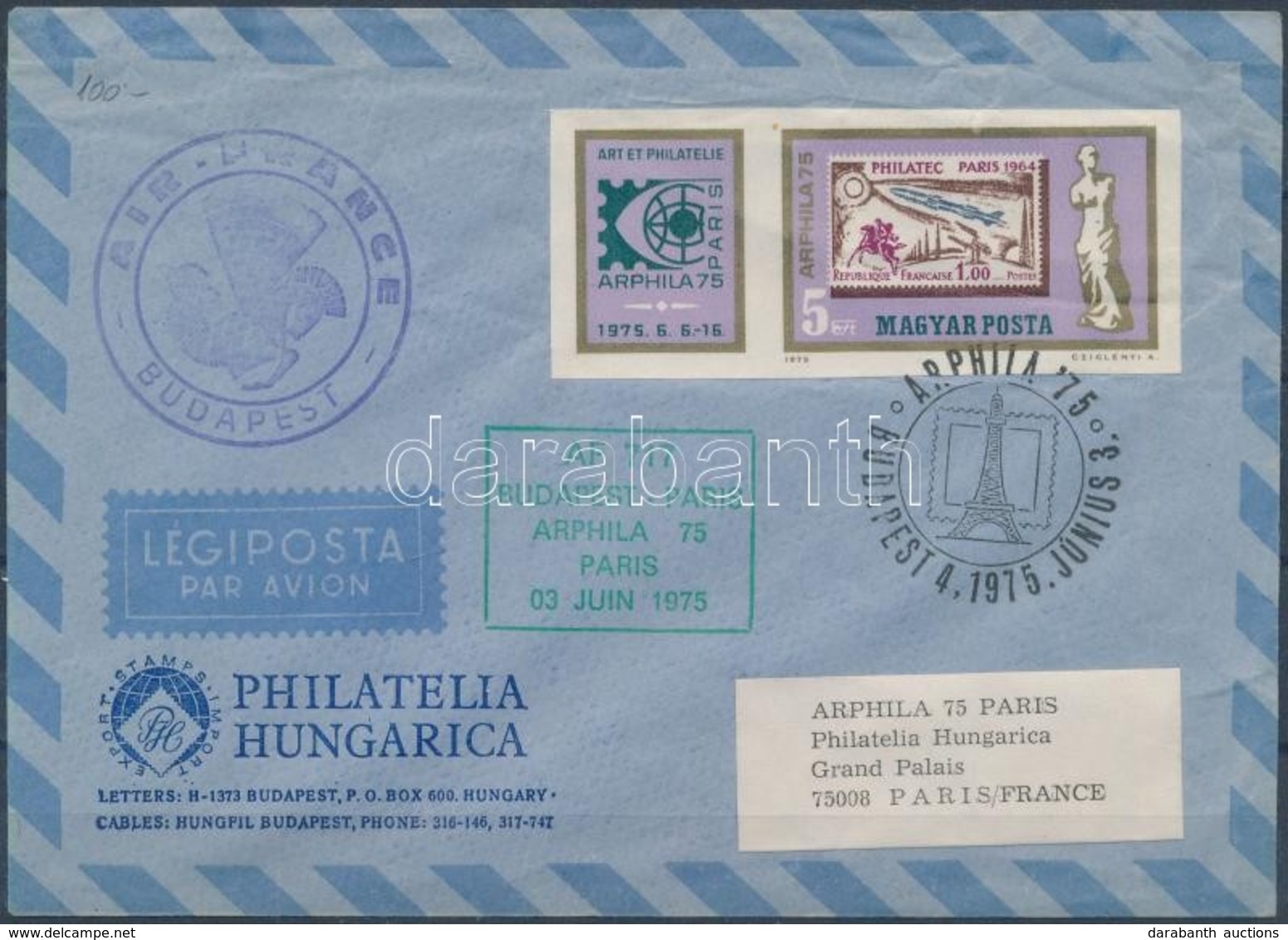 1975 Arphila Vágott Bélyeg Légi FDC - Autres & Non Classés