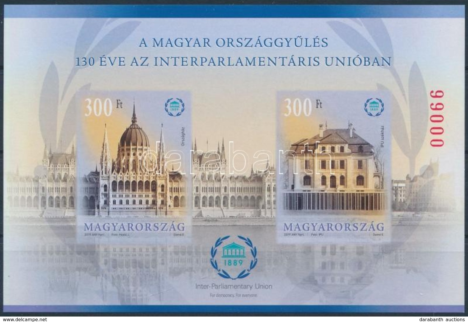 ** 2019 A Magyar Országgyűlés 130 éve Az Interparlamentáris Unióban Vágott Blokk - Otros & Sin Clasificación