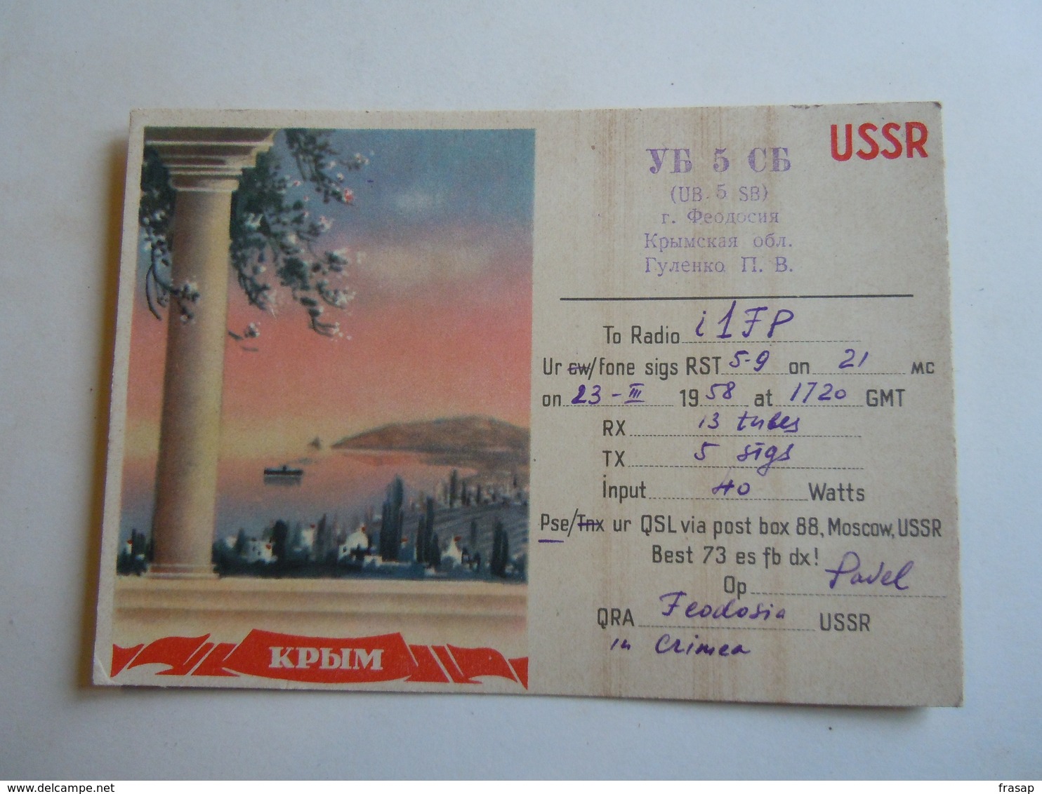 Cartolina Postale  QSL 1958 YB5CB USSR - Radio