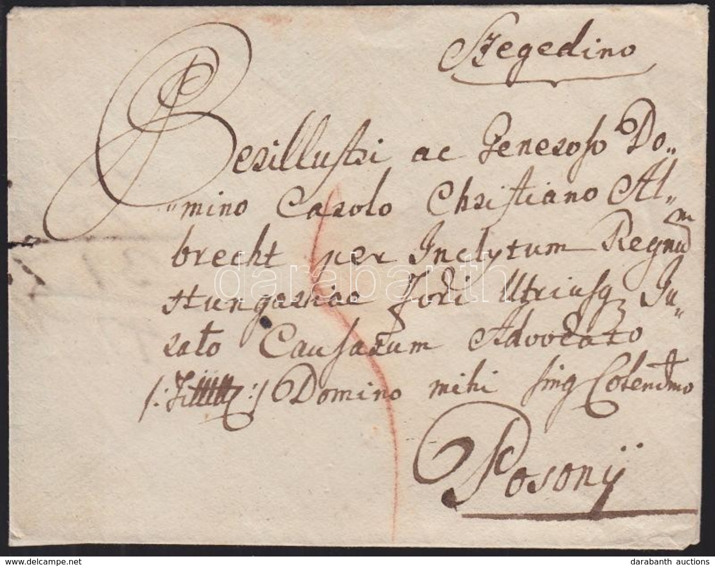 1798 Portós Levél Szegedről Pozsonyba - Autres & Non Classés