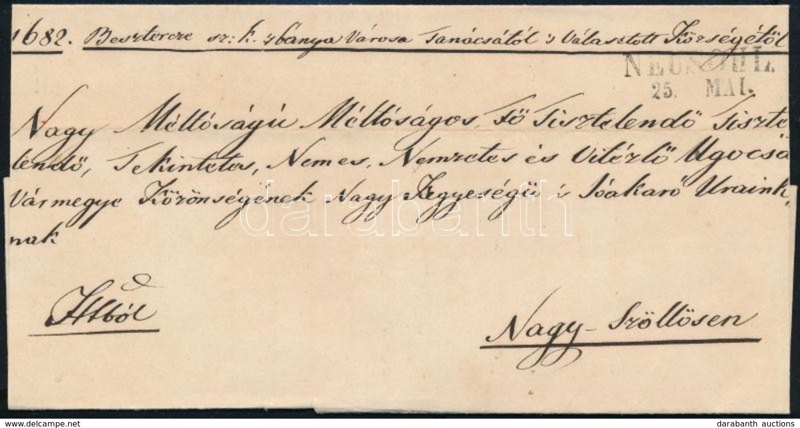 1844 Ex Offo Levél "NEUSOHL / 25. MAI." - Nagy-Szőllős - Autres & Non Classés