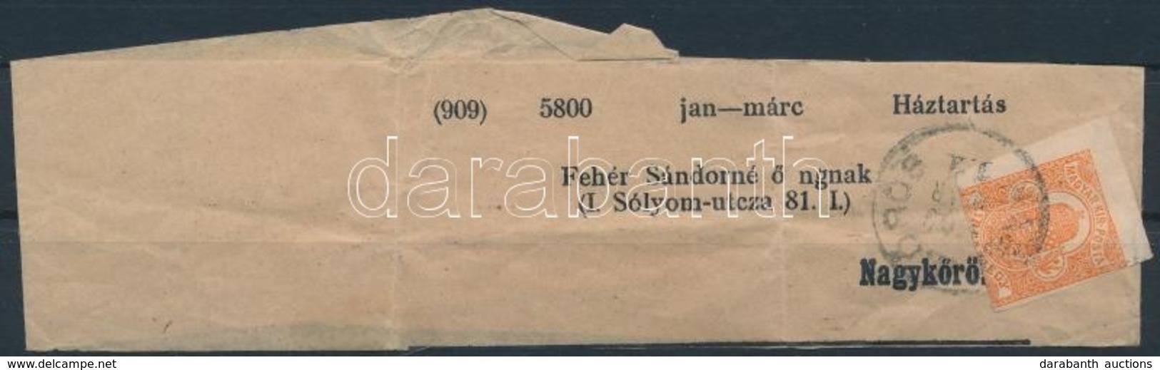 1909 Hírlapbélyeg Teljes Címszalagon "NAGYKŐRÖS" - Autres & Non Classés
