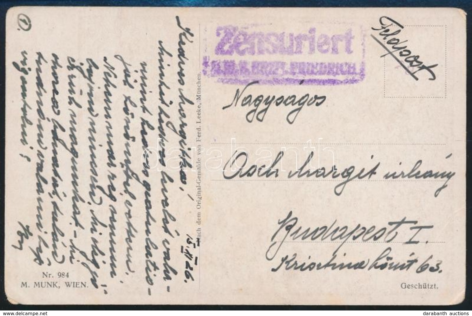 1915 Képeslap Haditengerészeti Postával "Zensuriert S.M.S. ERZH. FRIEDRICH" - Autres & Non Classés