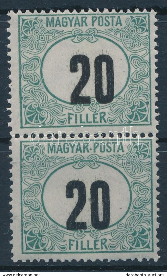 ** 1920 Magyar Posta Portó 20f Pár Lefelé Tolódott értékszámokkal, 1 Bélyegen Pont A MAGYAR Után - Autres & Non Classés