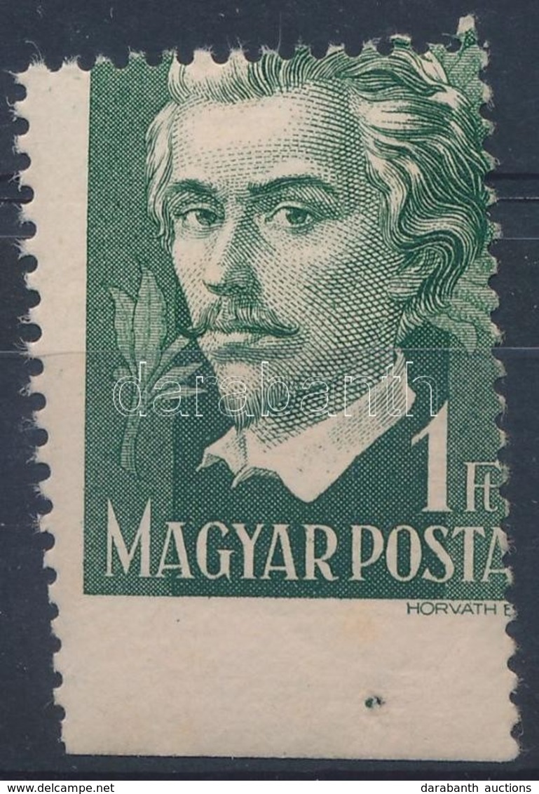 ** 1950 Petőfi 1Ft Durva Elfogazással / Mi 1085 With Shifted Perforation (rozsda / Stain) - Autres & Non Classés