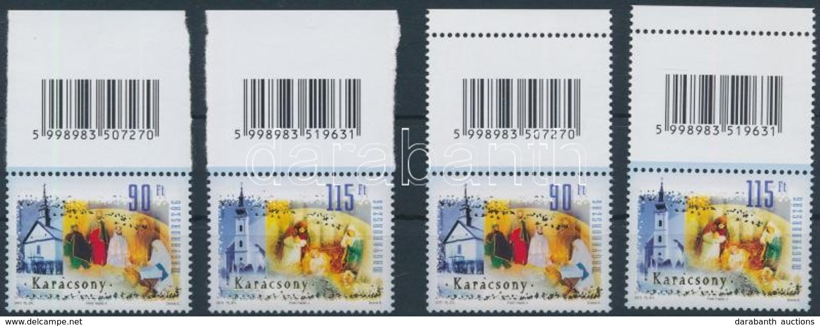 ** 2011 Karácsony Vonalkódos Sor + üres Mezős Vonalkódos Sor - Autres & Non Classés