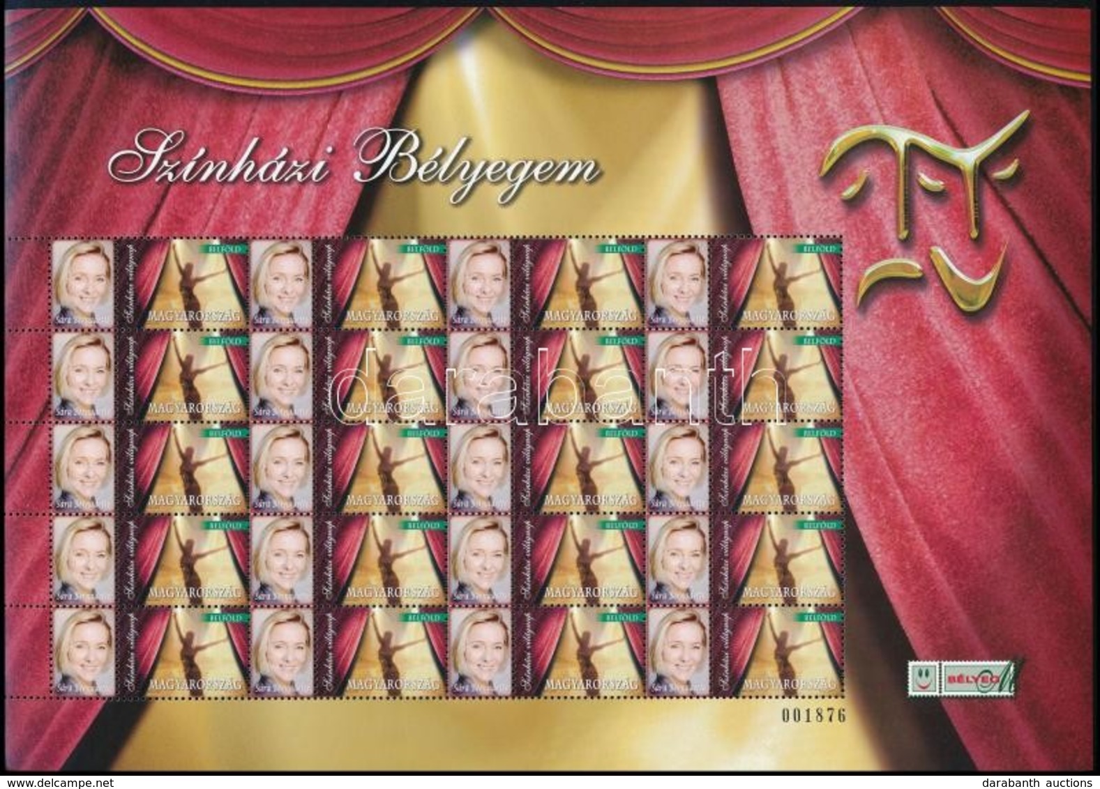 ** 2012 Színház Bélyegem - Sára Bernadette Teljes ív (13.000) - Autres & Non Classés