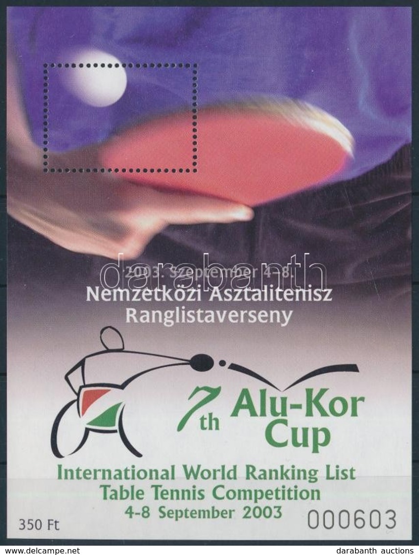 ** 2003/22 Nemzetközi Asztalitenisz Ranglistaverseny Emlékív - Autres & Non Classés