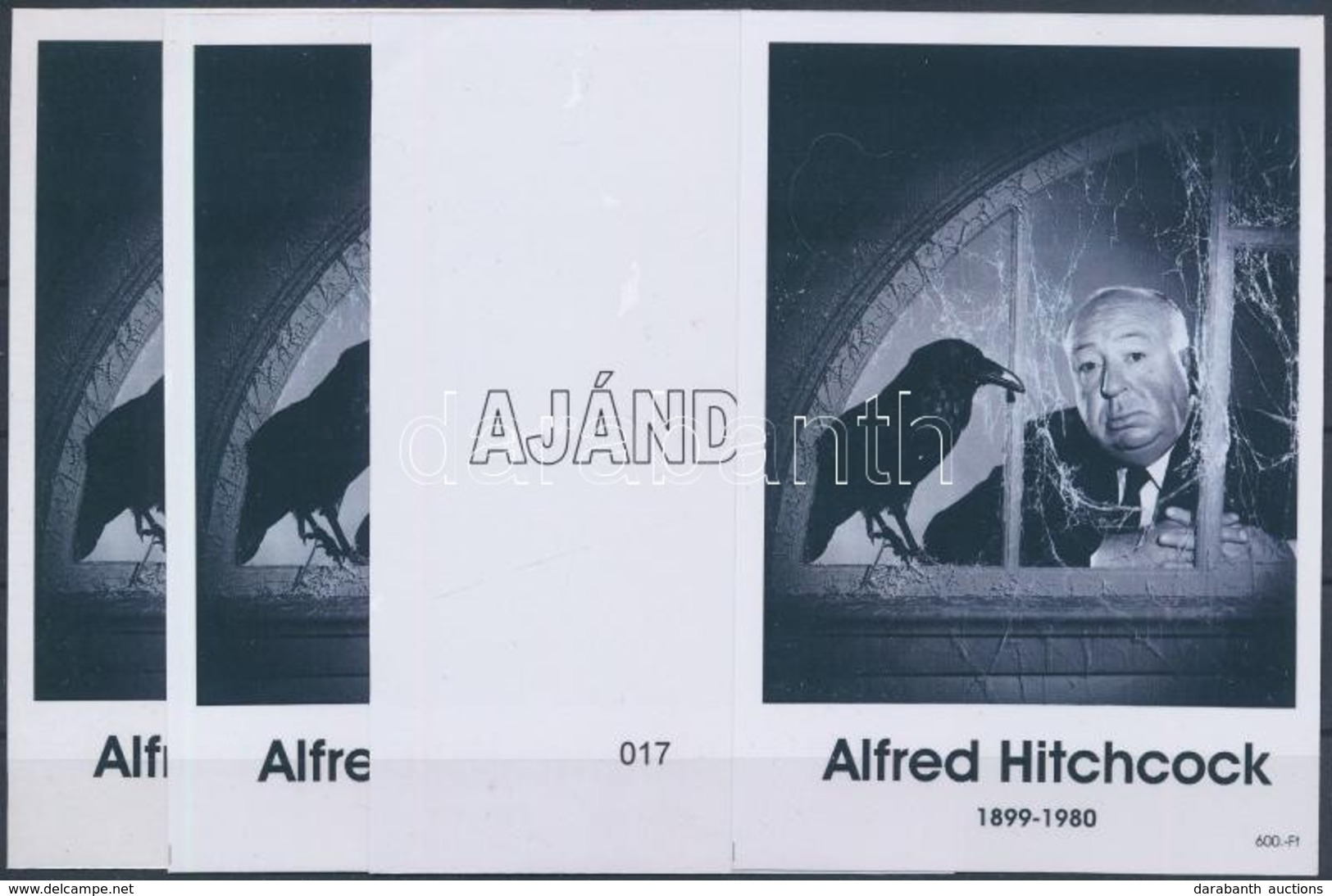 ** 2009/42 Alfred Hitchcock 4 Db-os Emlékív Garnitúra, Azonos Sorszámmal - Autres & Non Classés