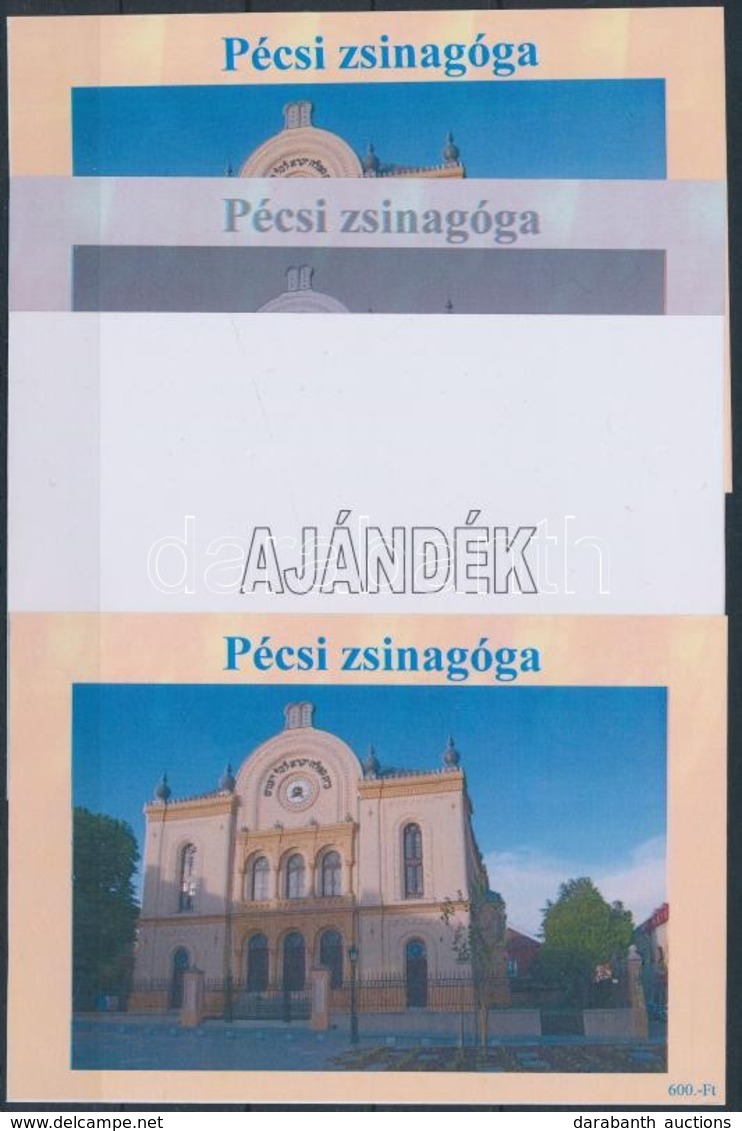 ** 2010/33 Pécsi Zsinagóga 4 Db-os Emlékív Garnitúra, Azonos Sorszámmal - Autres & Non Classés