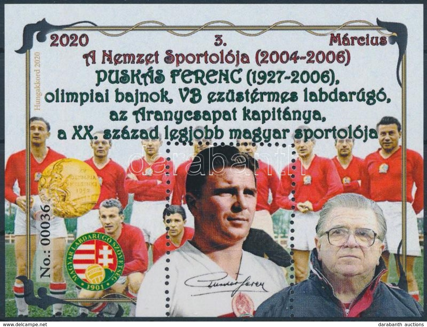 ** 2020 3. A Nemzet Sportolója - Puskás Ferenc Emlékív No.: 00036 - Autres & Non Classés