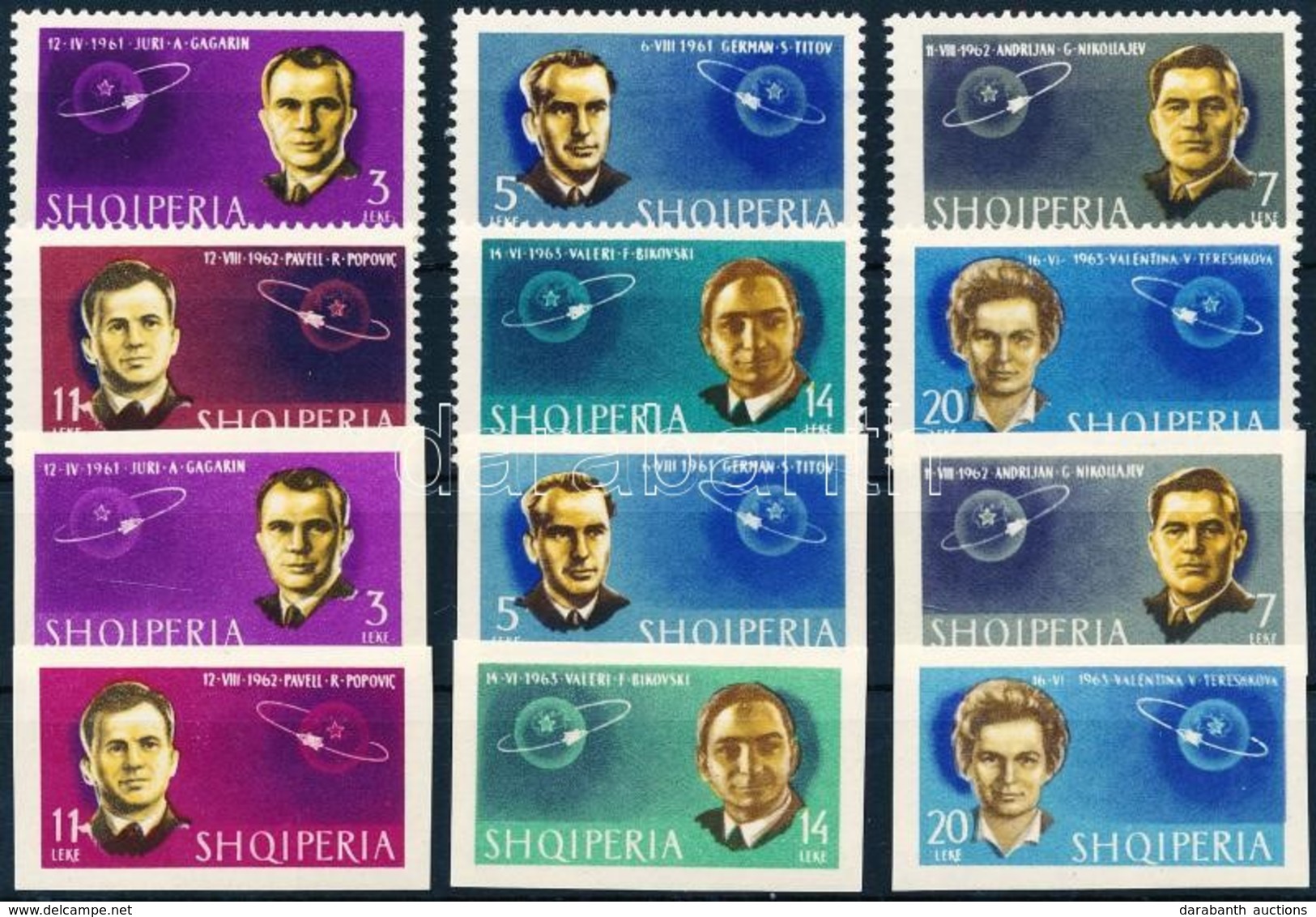 ** 1963 Szovjet űrhajósok Fogazott és Vágott Sor Mi 757-762 AB - Autres & Non Classés