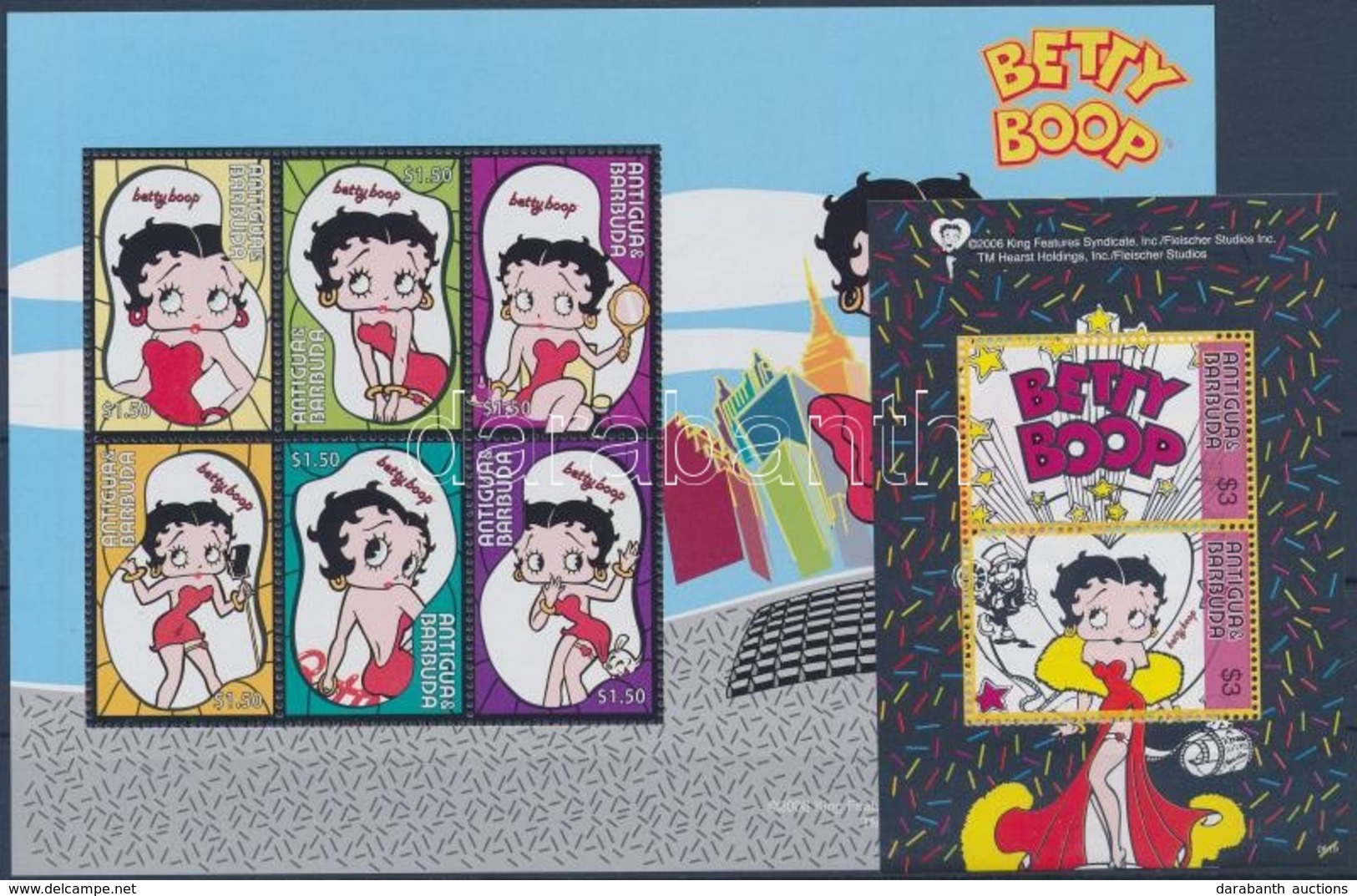 ** 2006 Betty Boop Rajzfilmfigura (kutya) Kisív + Blokk, Cartoons, Dogs, Mint Never Hinged Mi 4421-4426 + 639 - Autres & Non Classés