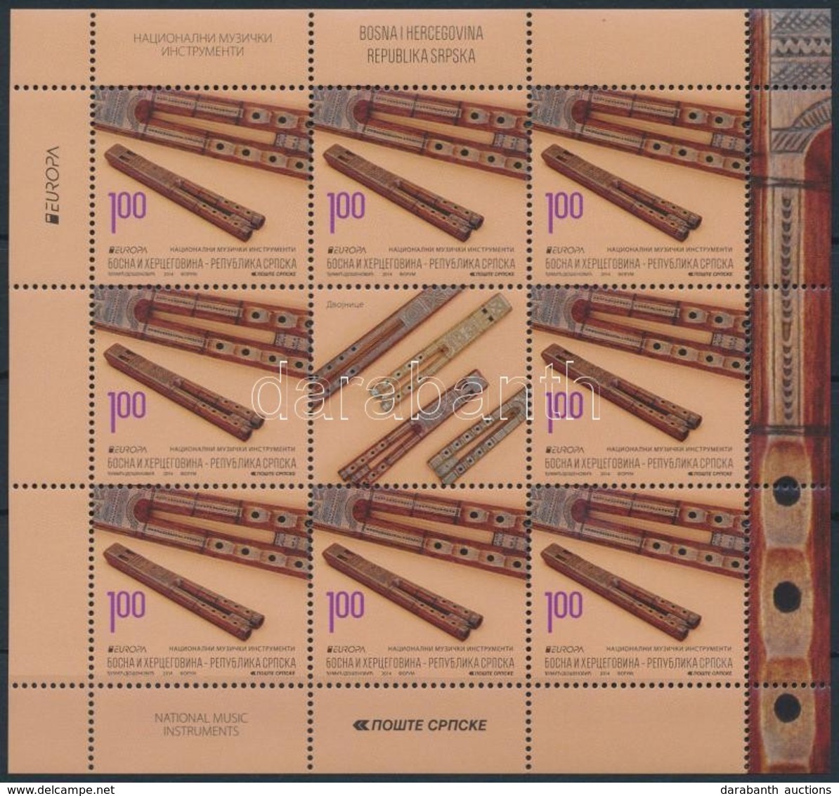 ** 2014 Europa CEPT Hangszerek Kisív Mi 623-624 - Autres & Non Classés