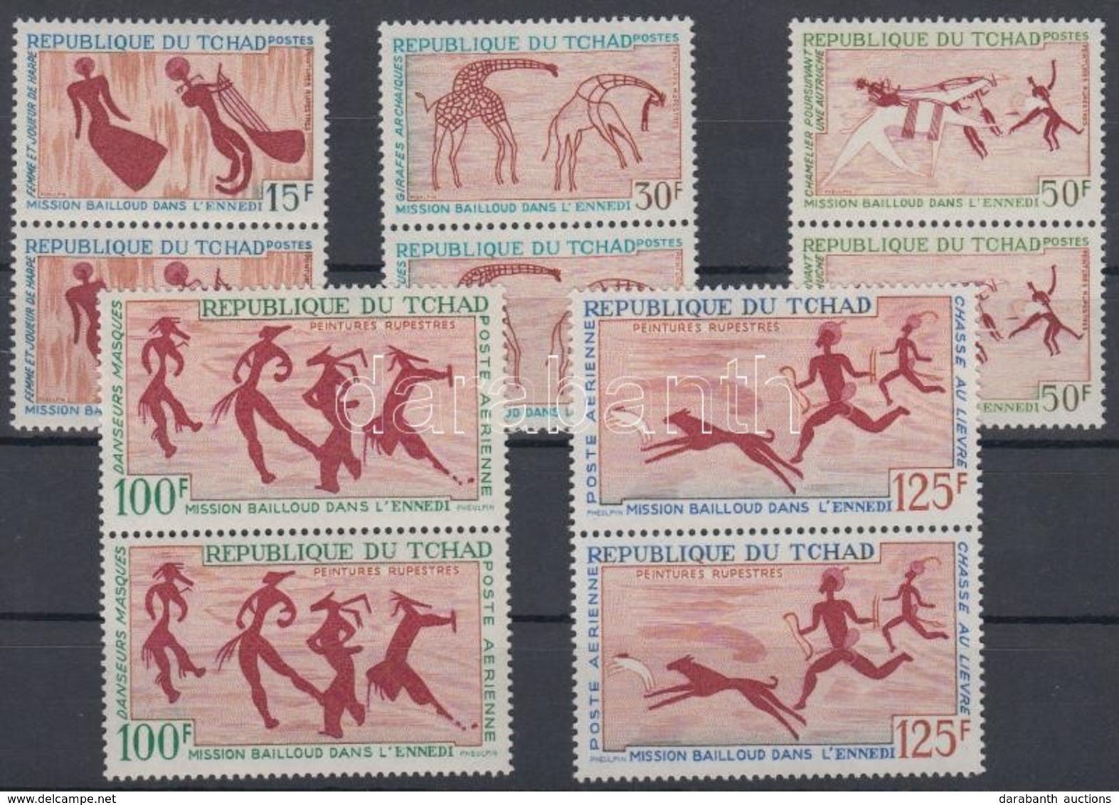 ** 1967 Barlangfestmények 2 Sor Mi 189-193 Párokban - Autres & Non Classés