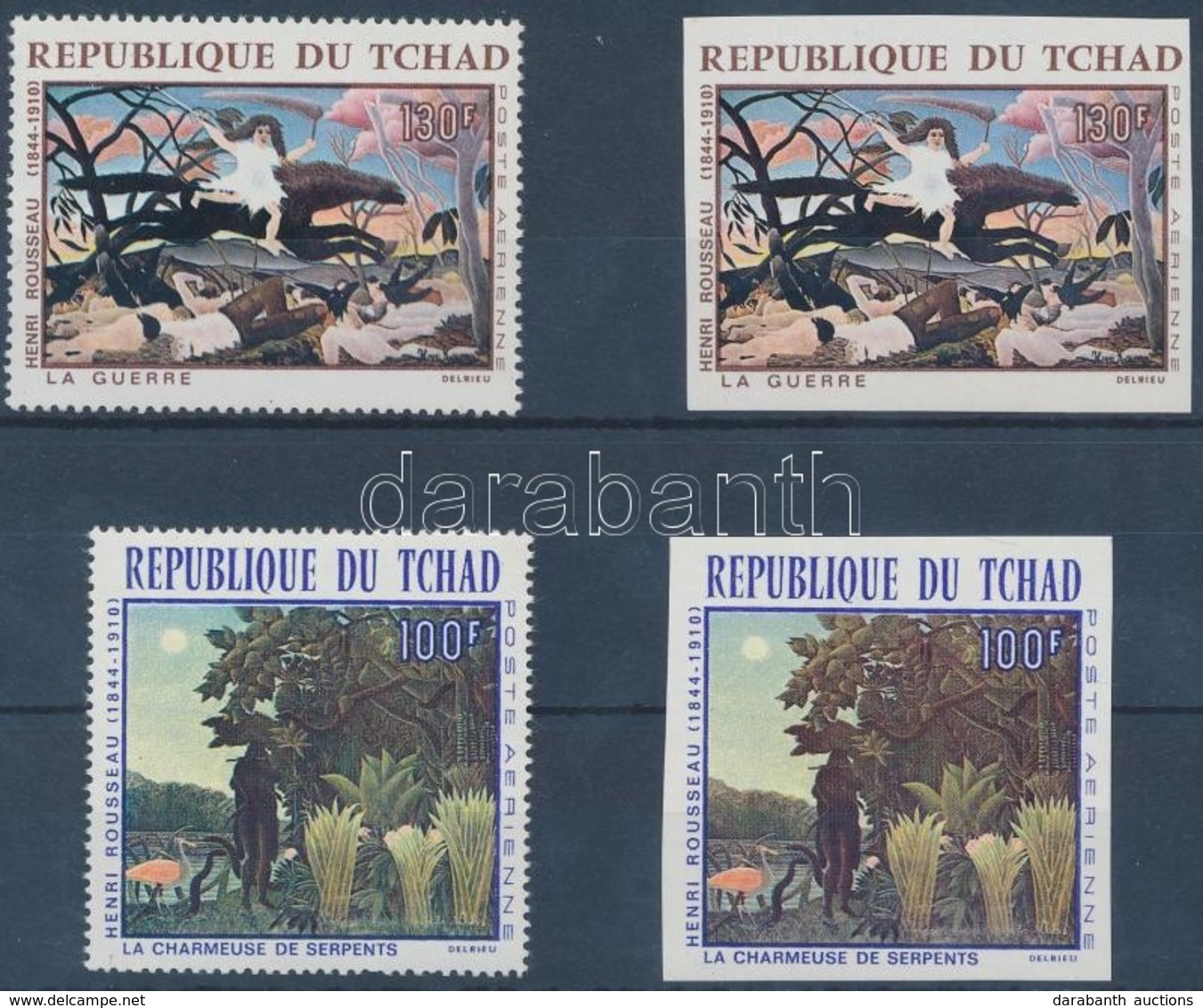 ** 1968 Rousseau Festmények Fogazott + Vágott Sor Mi 201-202 - Autres & Non Classés