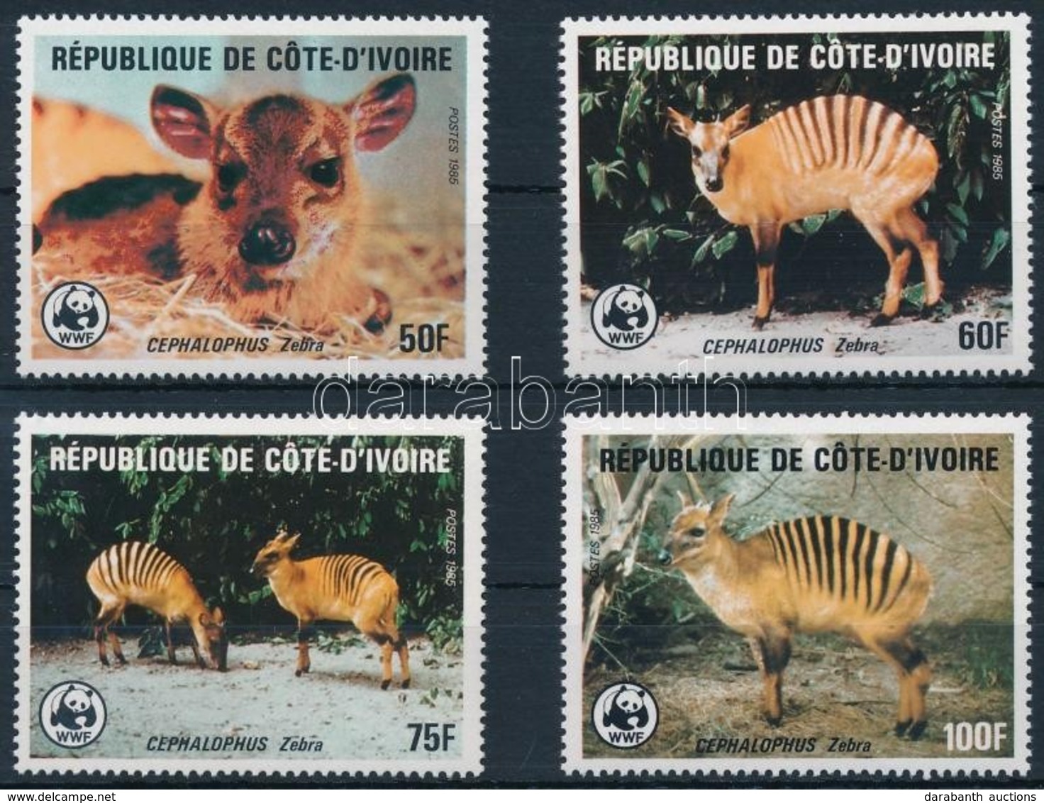 ** 1985 WW; Zebra-bóbitásantilop Sor Mi 881-884 - Autres & Non Classés