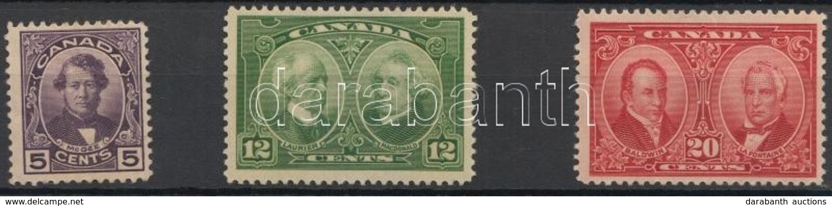 * 1927 Forgalmi Bélyeg Sor / Definitive Stamp Mi 124-126 (Mi 126 Apró Szakadás / Small Tear) - Autres & Non Classés