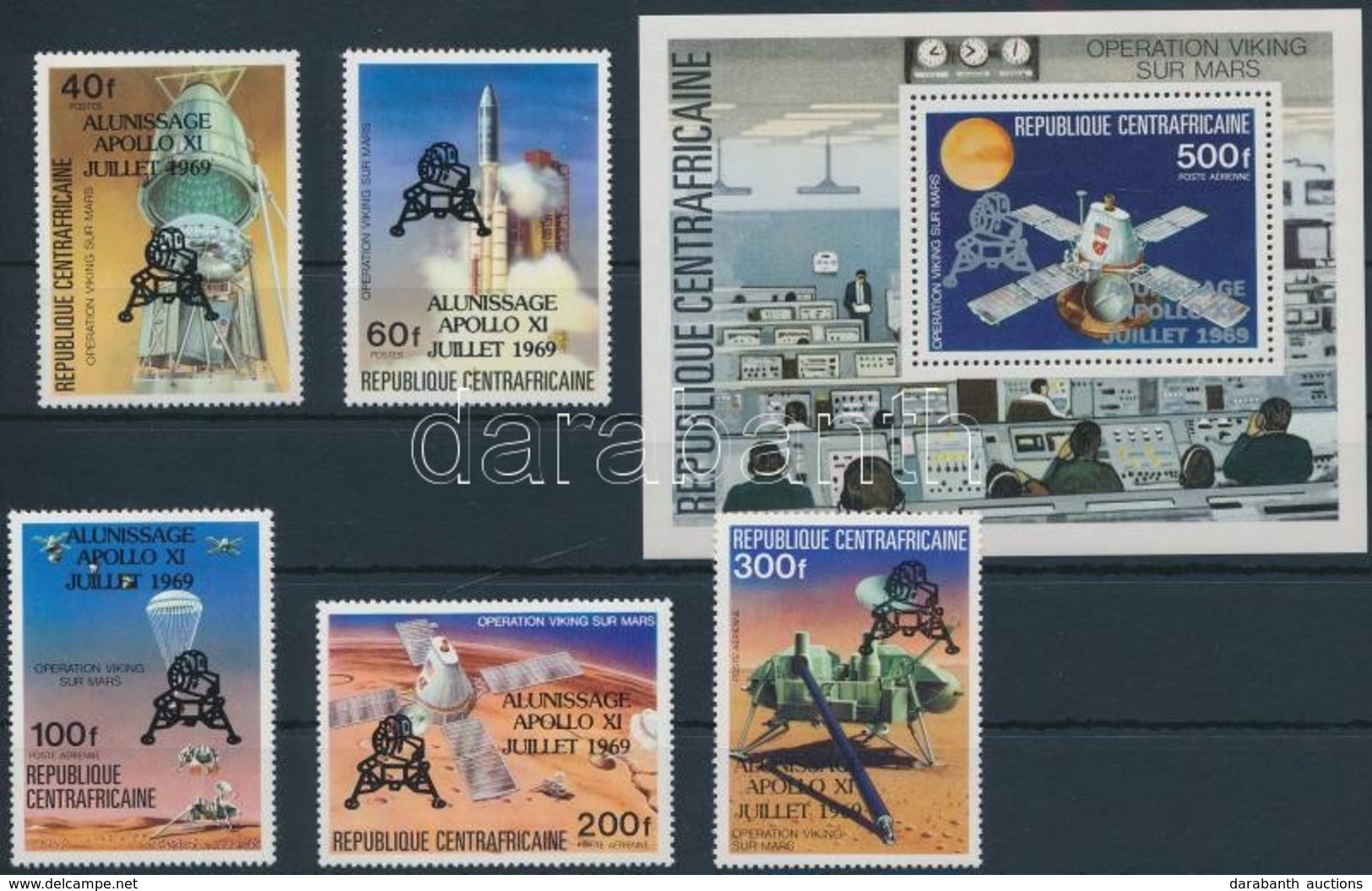 ** 1979 Holdraszállás Sor + Blokk, Moon Landing Set + Block Mi 637-641 + Mi 69 - Autres & Non Classés