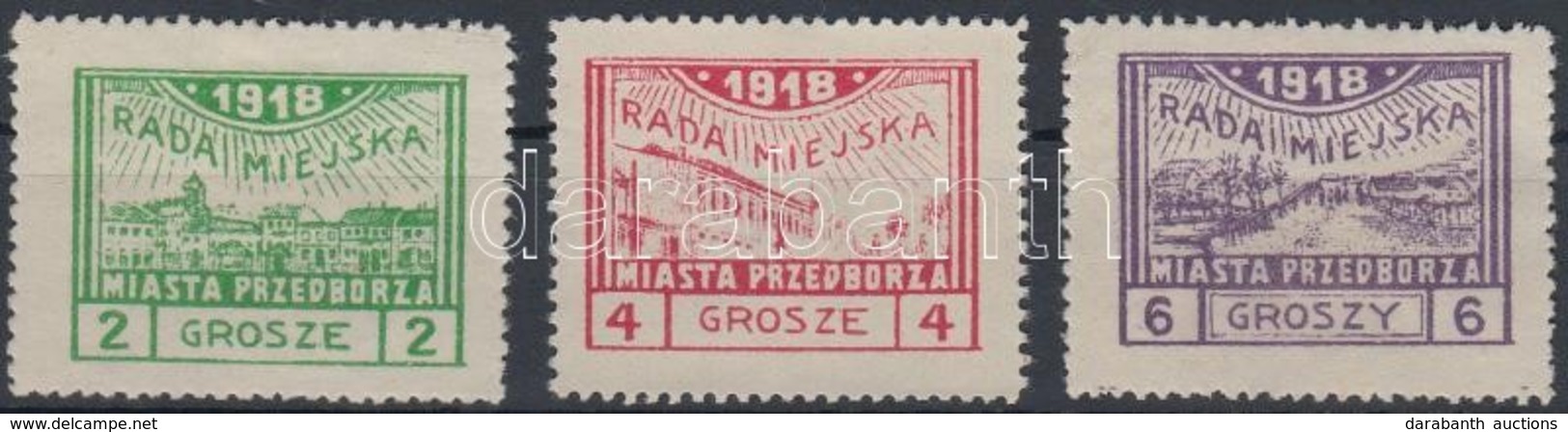 * Przedborz Helyi Kiadás 1918 Mi 7-9 A - Autres & Non Classés