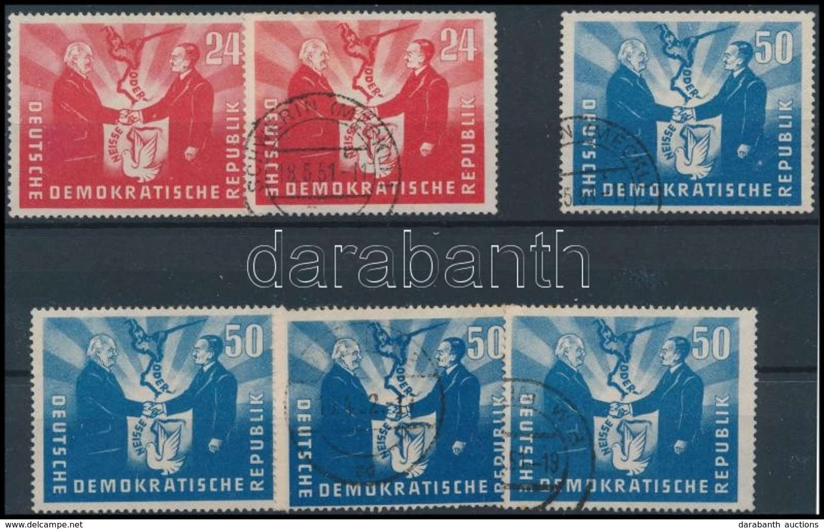 (*), O 1951 Német-lengyel Barátság Sor Mi 2 X 284 + 4 X 285 - Sonstige & Ohne Zuordnung