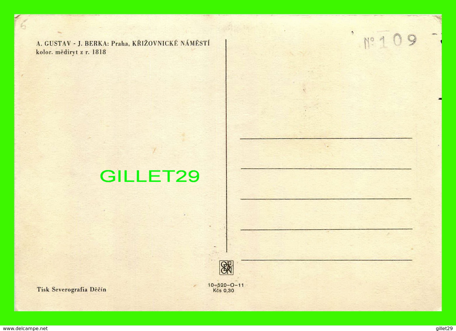 CARTE MAXIMUM - TCHÉCOSLOVAQUIE 1970 - A. GUSTAV - J. BERKA, KRIZOVNICKE NAMESTI 1818 - - Andere & Zonder Classificatie