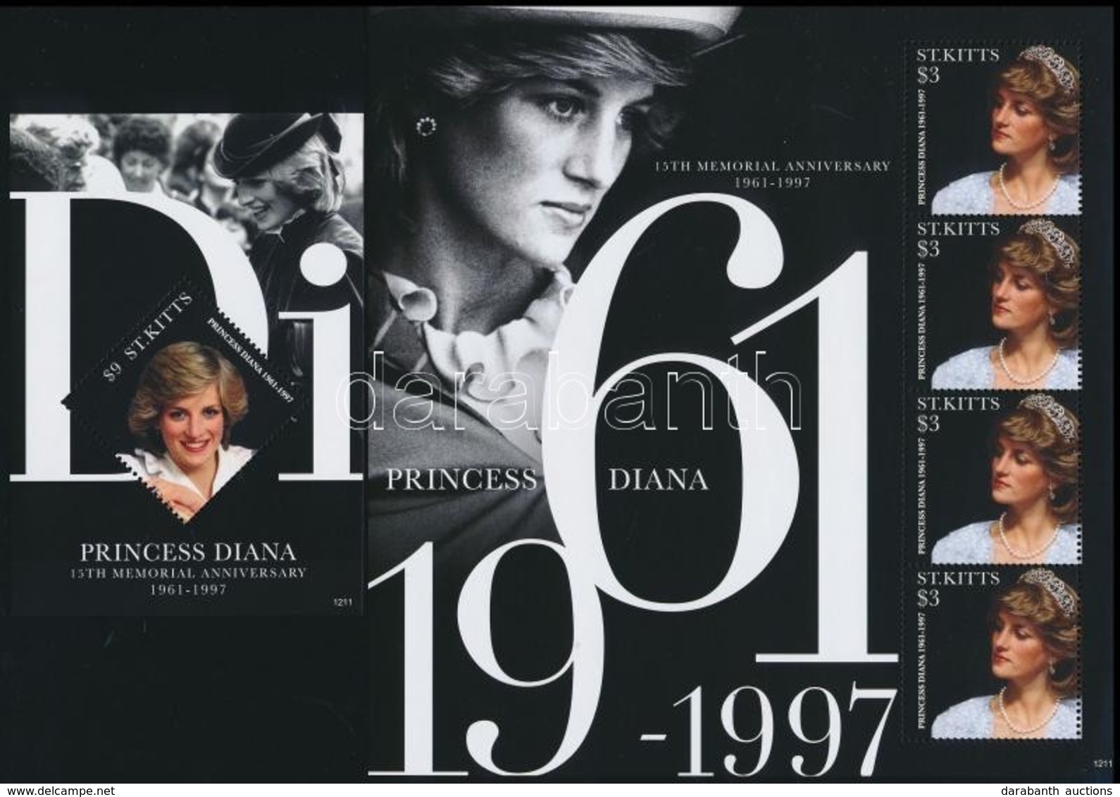 ** 2012 Diana Hercegnő Halálának 15. évfordulója Kisív Mi 1311 + Blokk Mi 126 - Autres & Non Classés