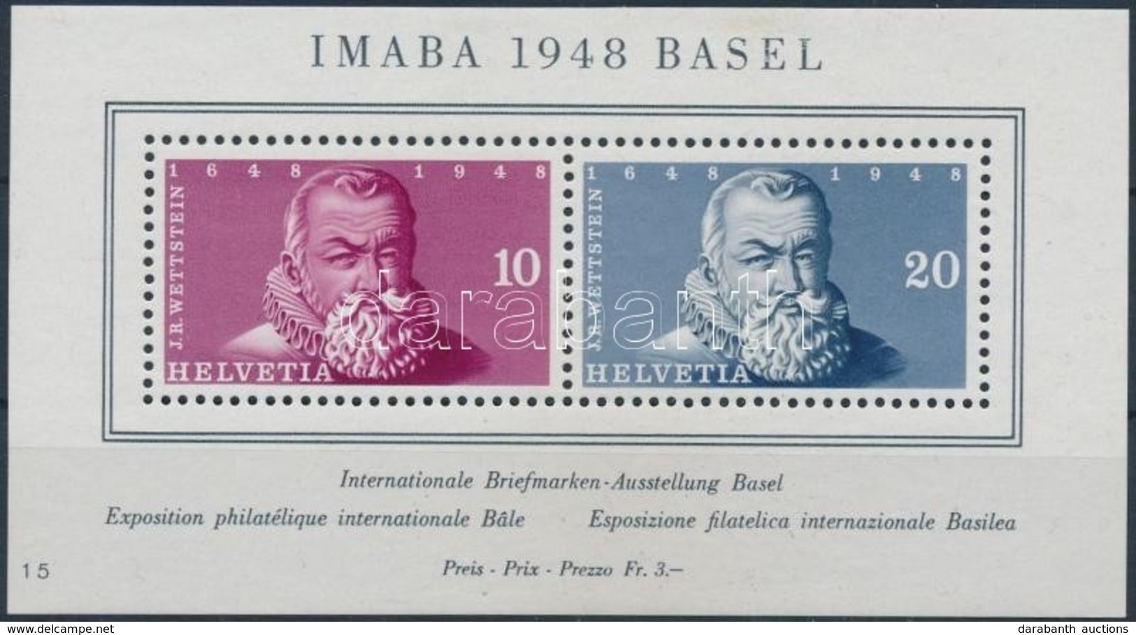 ** 1948 IMABA Basel Blokk Mi 13 - Sonstige & Ohne Zuordnung