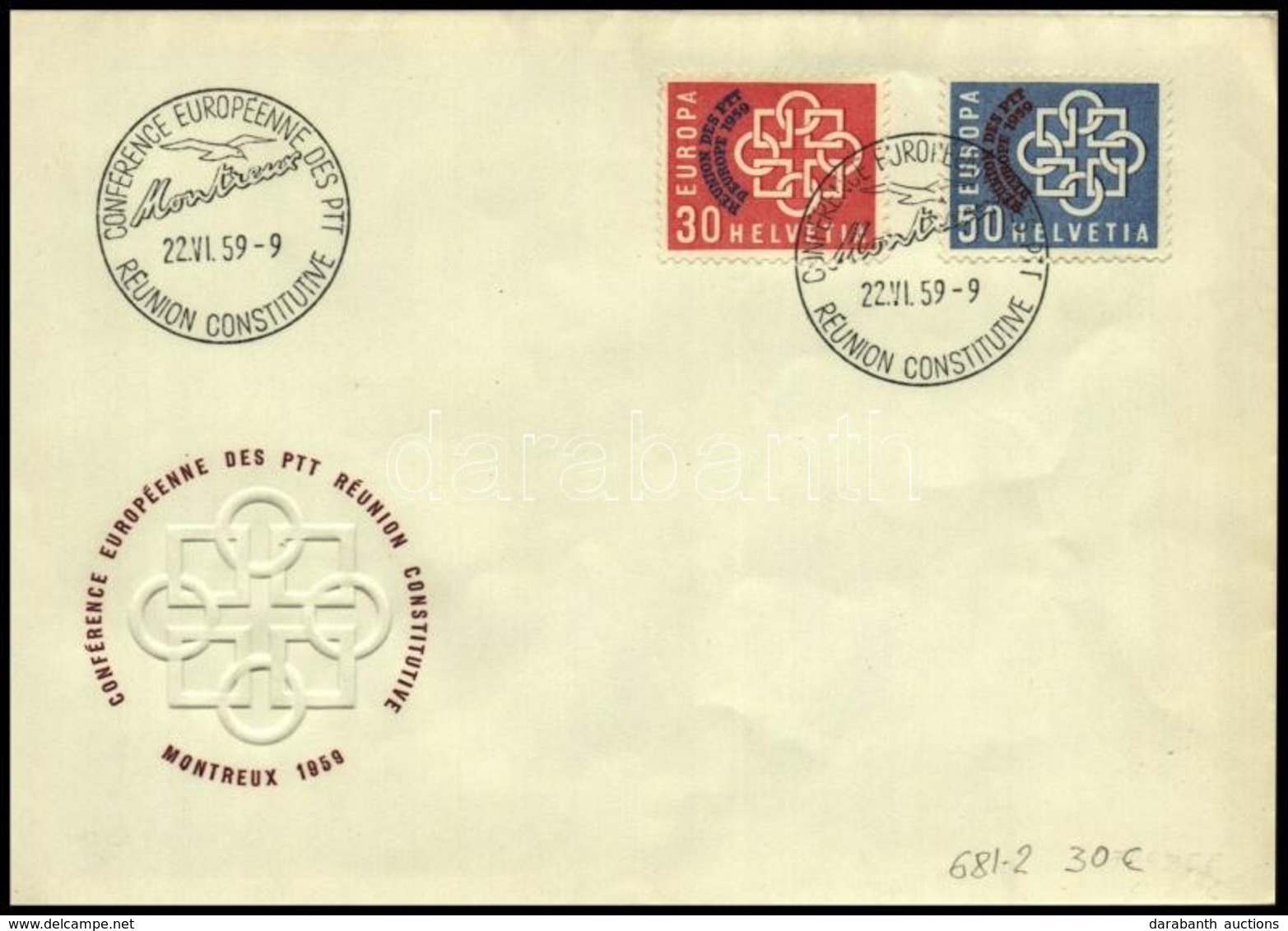 1959 Konferencia Sor FDC-n Mi 681-682 - Autres & Non Classés