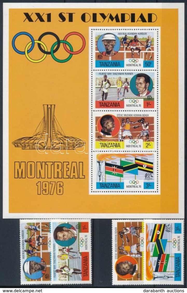 ** 1976 Nyári Olimpia, Montreal Sor Mi 58-61 + Blokk 2 - Autres & Non Classés