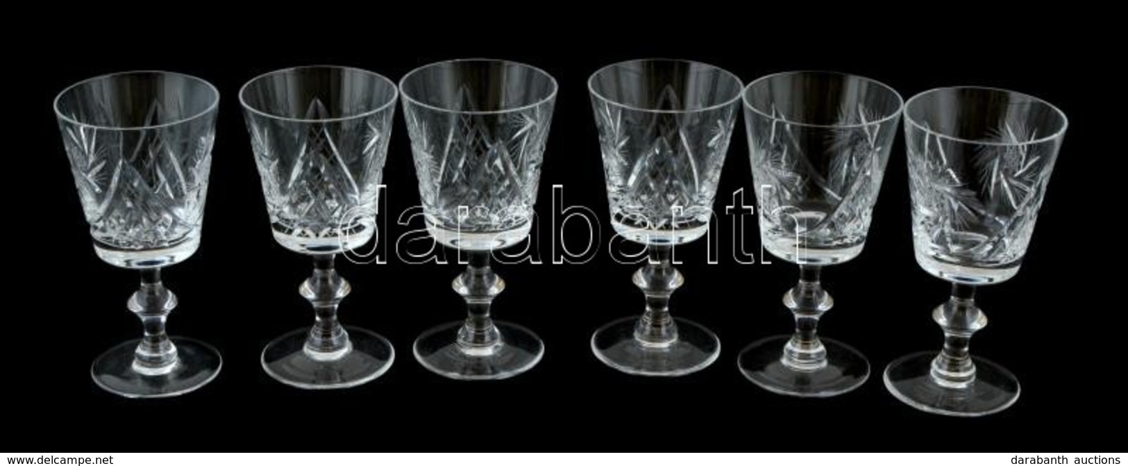 6 Darabos Kristály Borospohár Készlet. Hibátlanok 14 Cm - Verre & Cristal