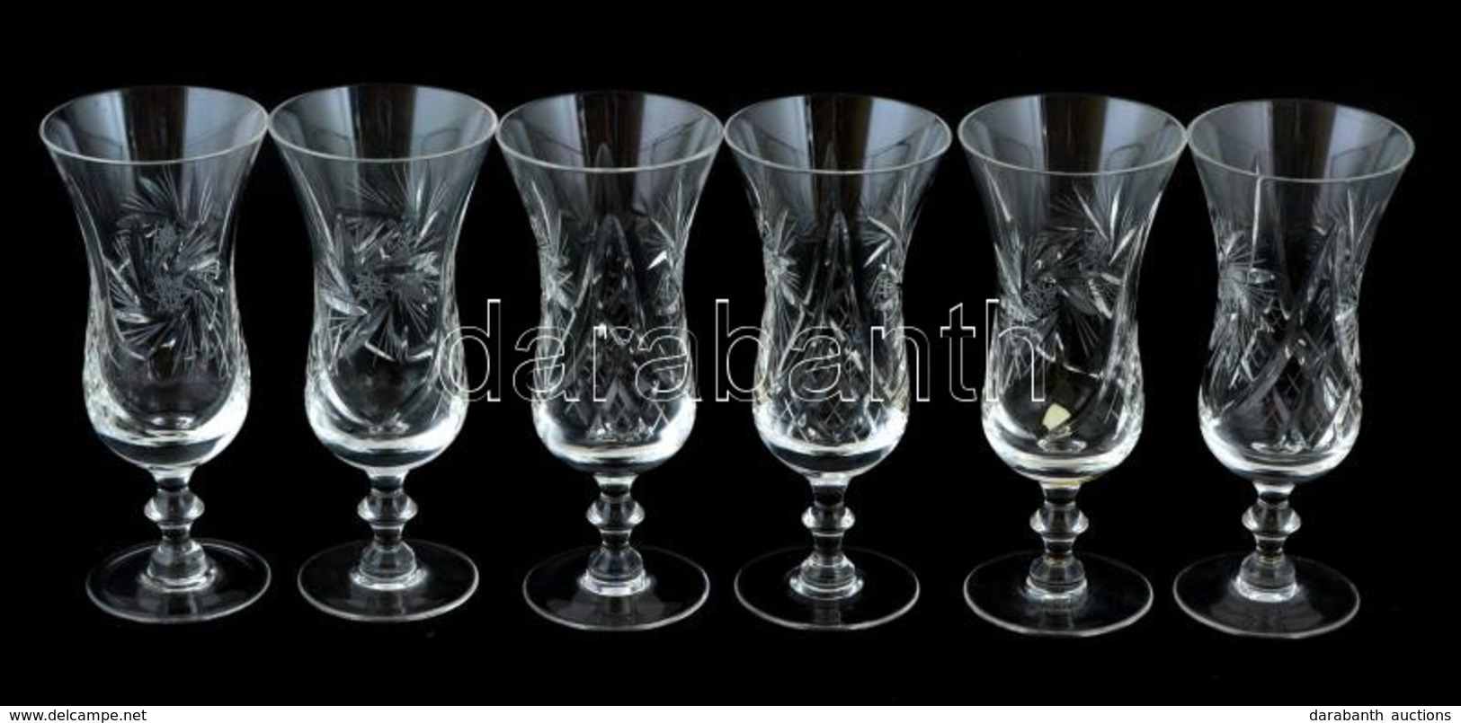 6 Darabos Kristály Pezsgős Pohár Készlet. Hibátlanok 17 Cm - Verre & Cristal