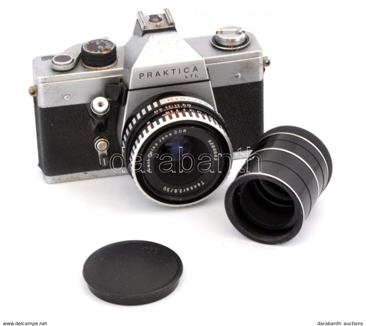 1968-1976 Praktica LTL Tükörreflexes Fényképezőgép Carl Zeiss Tessar F=2,8/50 Objektívvel + Pargon Gyűrű / Praktica LTL  - Fotoapparate