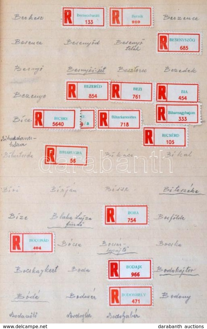 1950-1970 1.766 Db Ragjegy (klf Típusok), Mind Különböző Település és Variáció. Gondosan Kezelt Anyag Füzetben - Non Classés