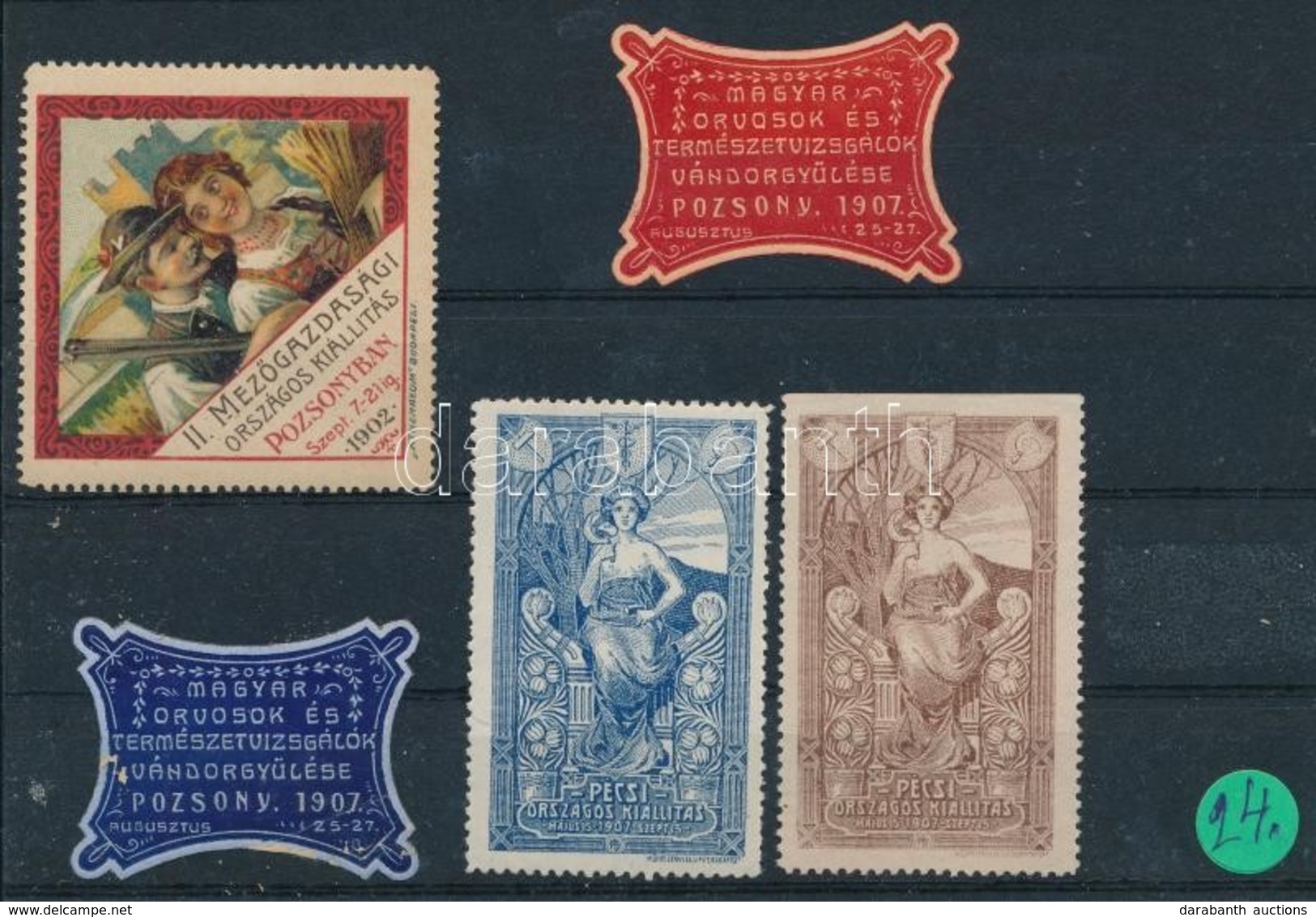 1902-1907 Mezőgazdasági Kiállítás Pozsony, 2 Db Orvosok Vándorkiállítása és 2 Db Pécsi Országos Kiállítás, összesen 5 Db - Non Classés