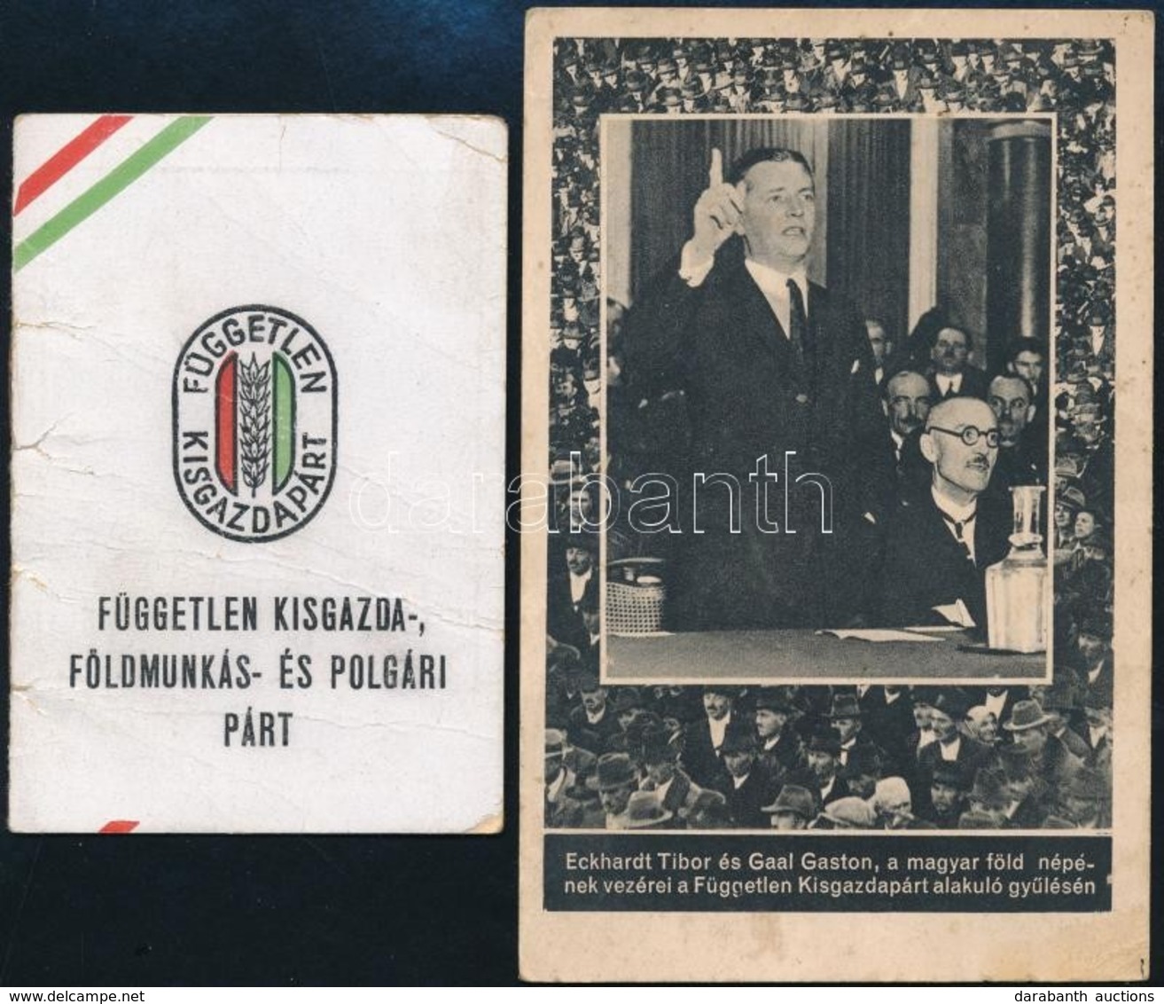1946 Független Kisgazda-, Földmunkás- és Polgári Párt Tagsági Igazolvány + Képeslap - Non Classés