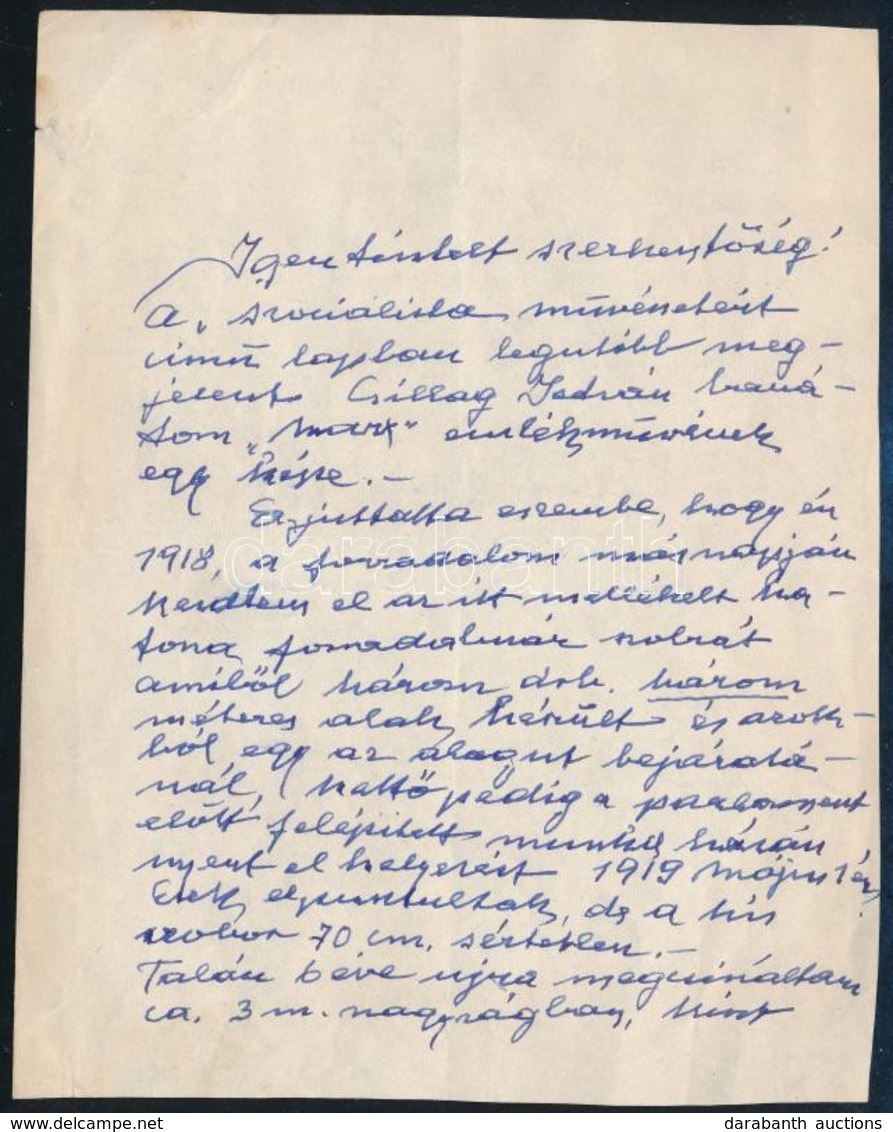 1969 Kisfaludy Stróbl Zsigmond Szobrászművész 2 Oldalas Kézzel írt Levele, Melyben Felajánlja Az őszirózsás Forradalom I - Non Classés