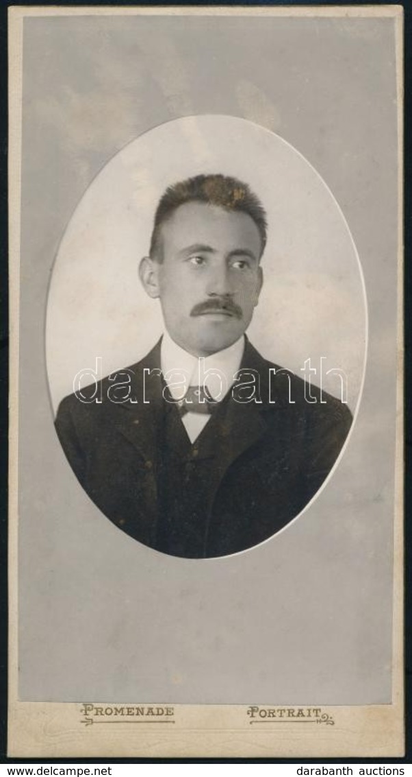 1901 Szautner Zsigmond (1874-1902) Bölcseleti Doktor, Főgimnáziumi Tanár Portréja, Keményhátú Fotó, 21×11 Cm - Autres & Non Classés