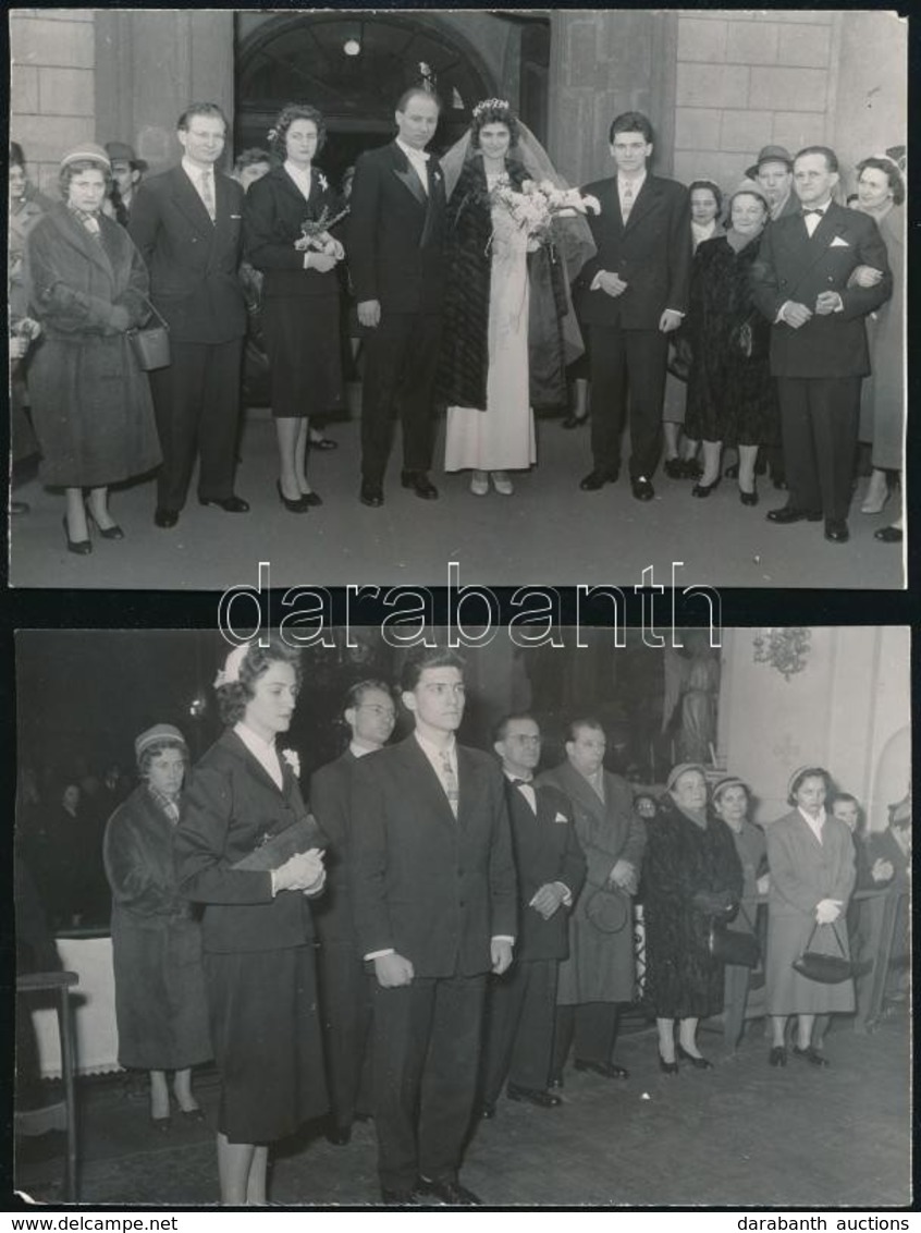 Cca 1950-1960 5 Db Esküvői Fotó, Szabó Lajos Fényképész és Fotoriporter Pecsétjével, 18,5x12 Cm - Autres & Non Classés